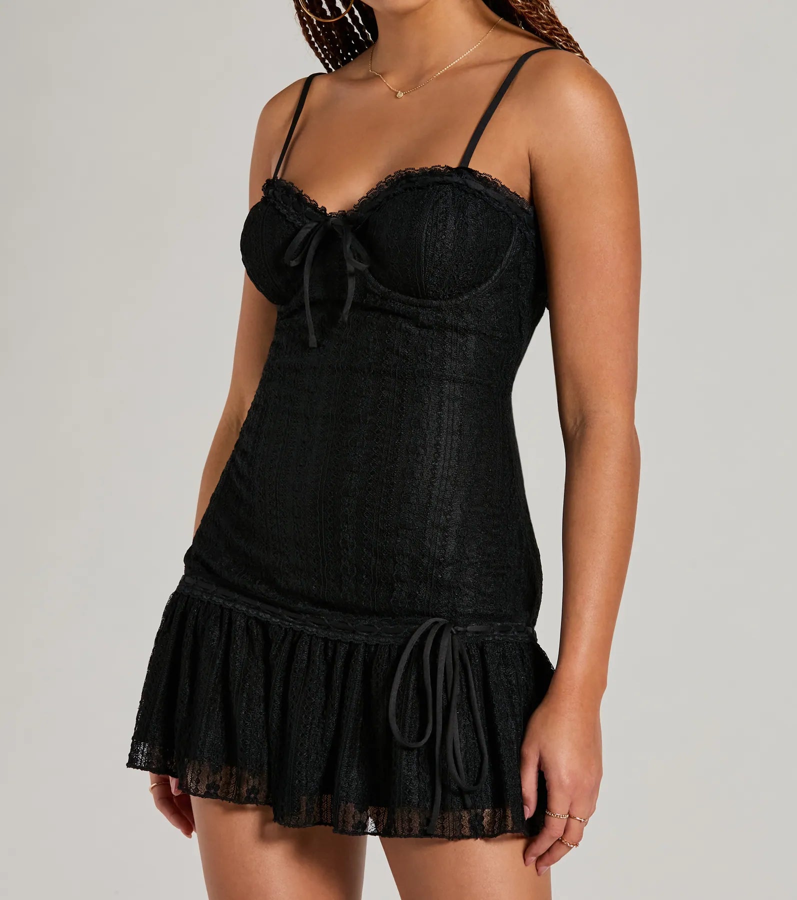 Ultimate Allure Sweetheart Lace Mini Dress - Premium A-Line Design