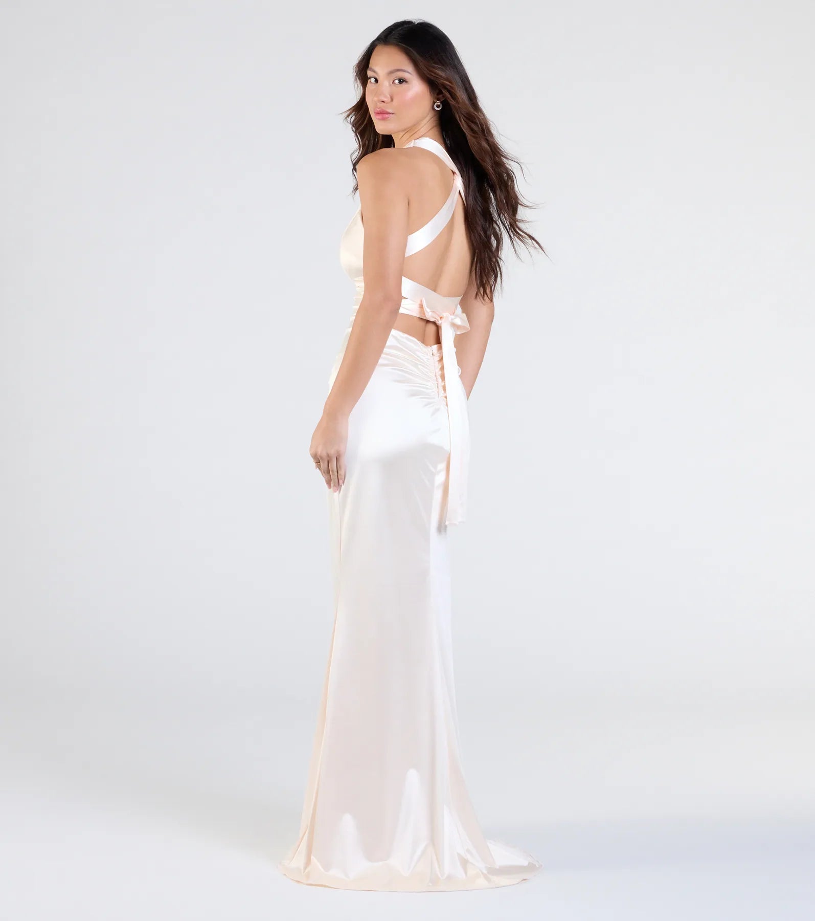 Premium Jamie Lace-Up Satin Gown for Special Occasions