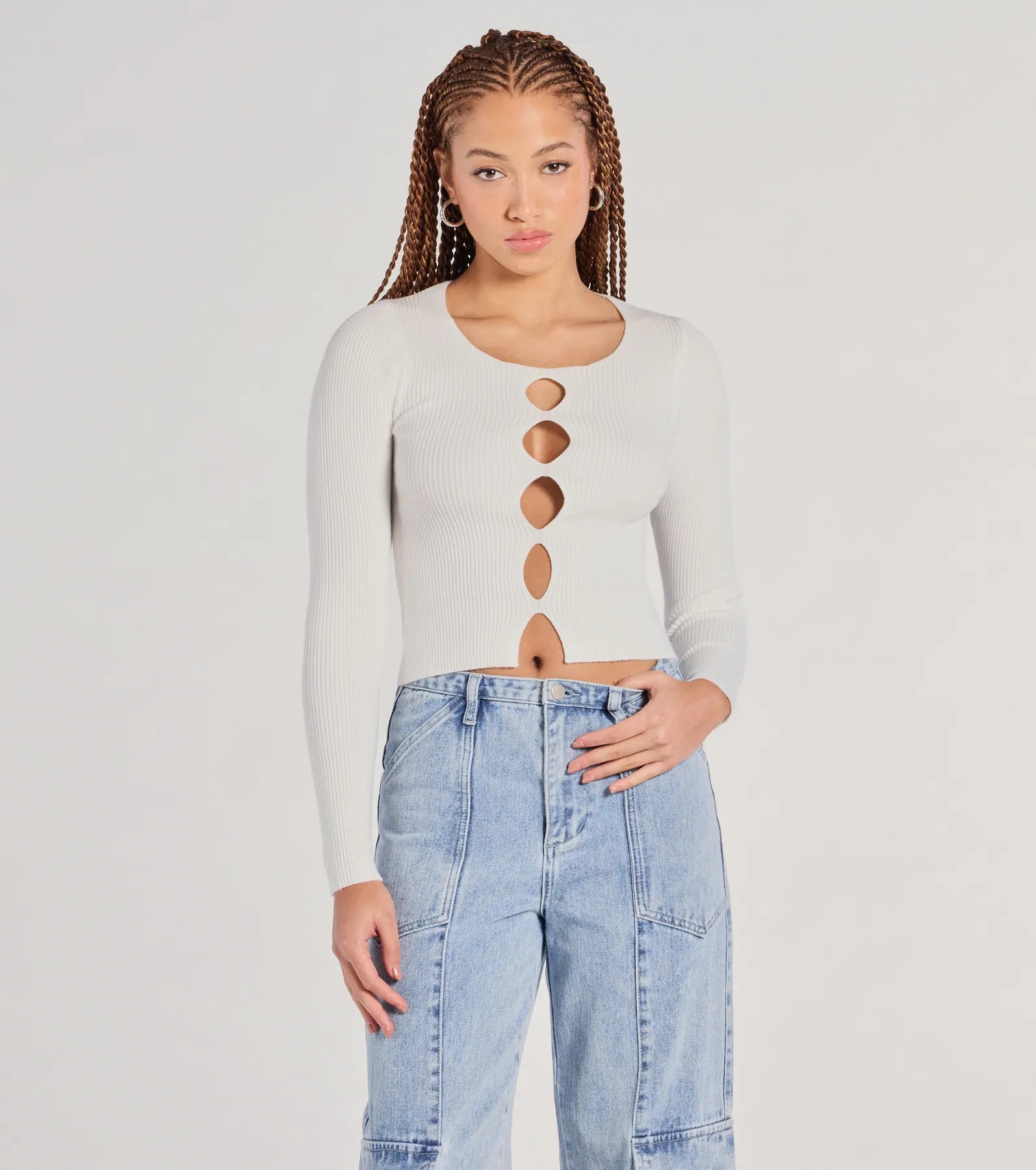 Premium Cutout Long Sleeve Crop Top - Ultimate Style Upgrade