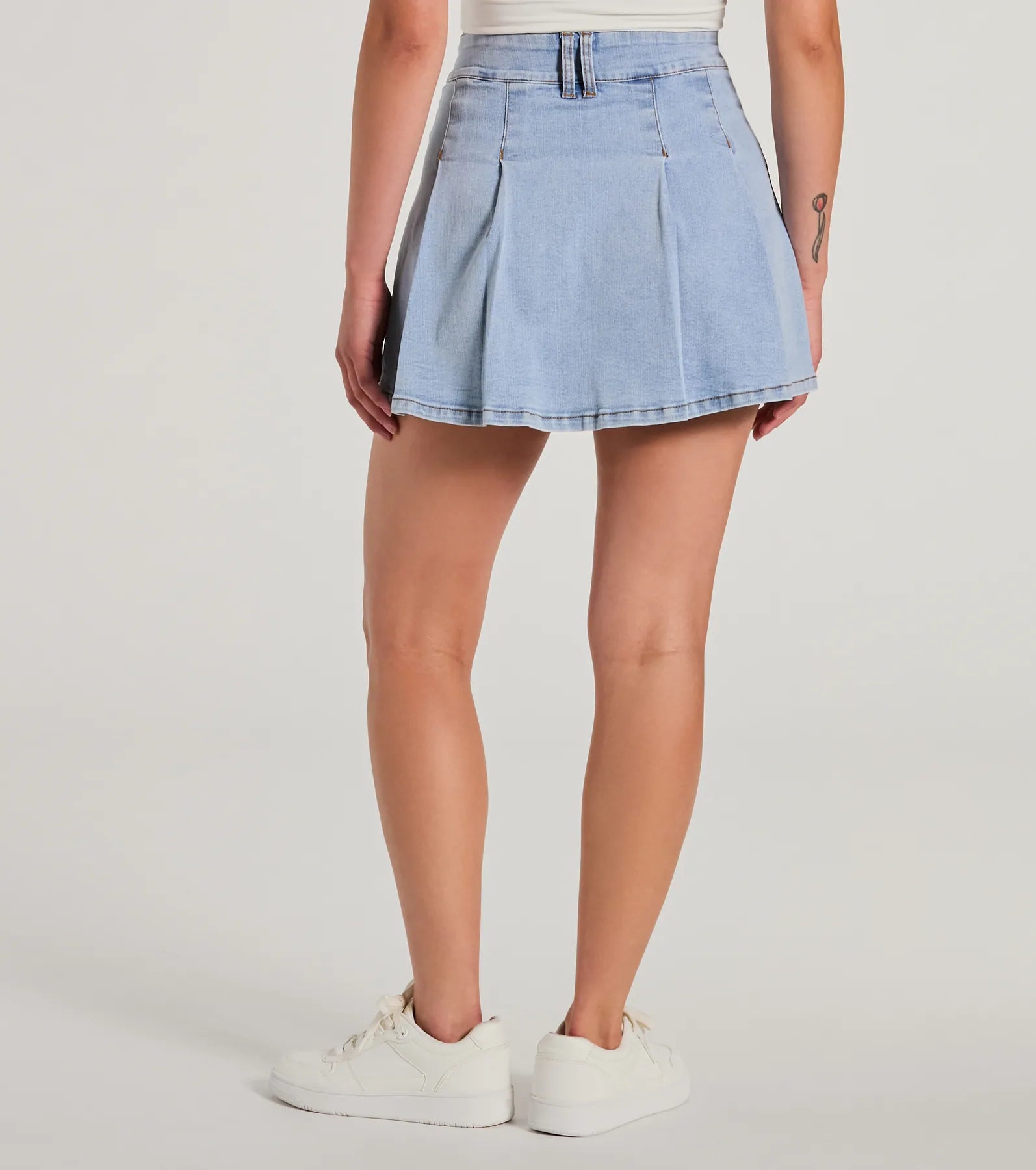 Ultimate Darling High-Rise Pleat Denim Mini Skirt - Upgrade Your Style