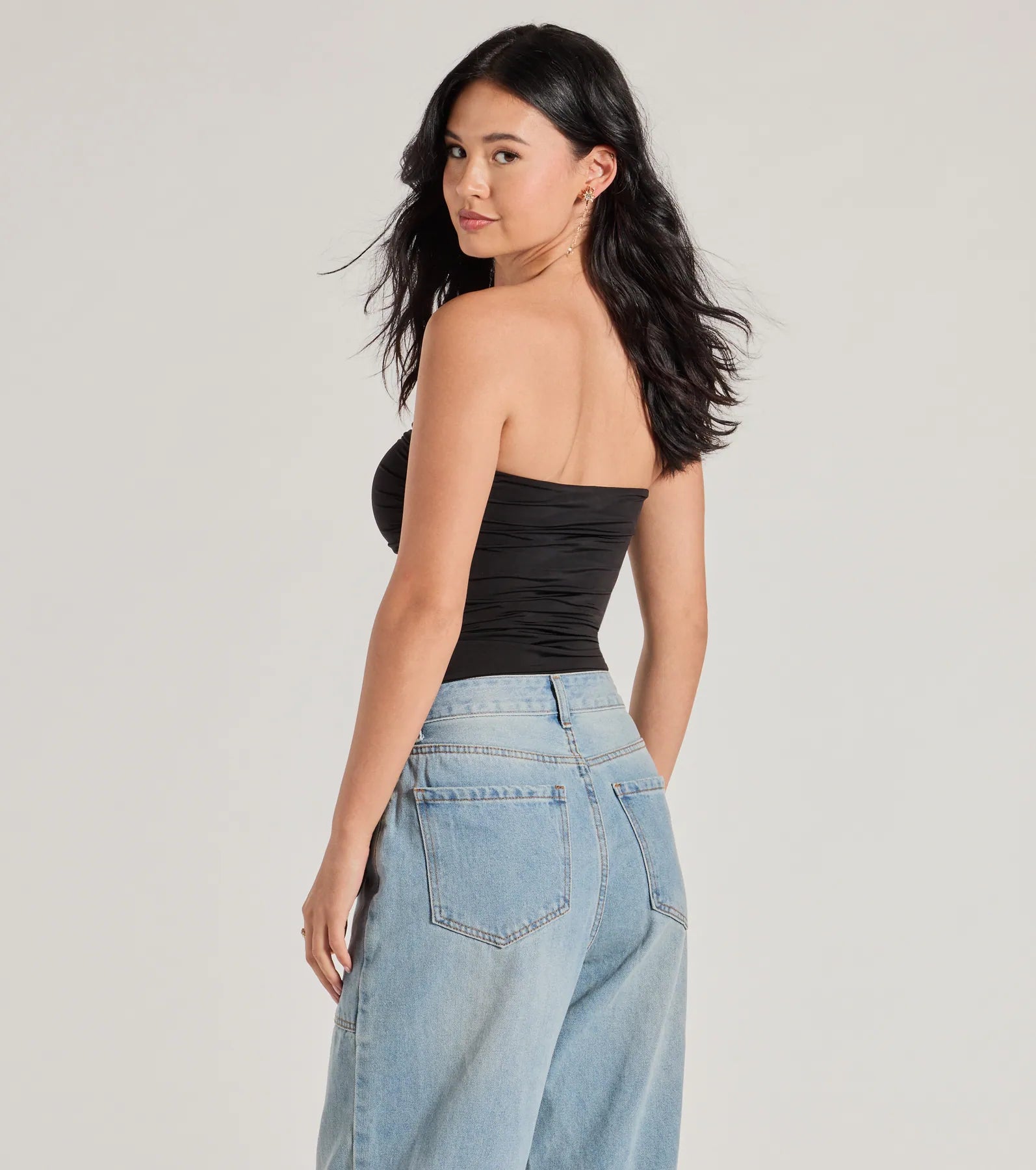 Ultimate Flirty Find: Strapless Ruched Knit Crop Top