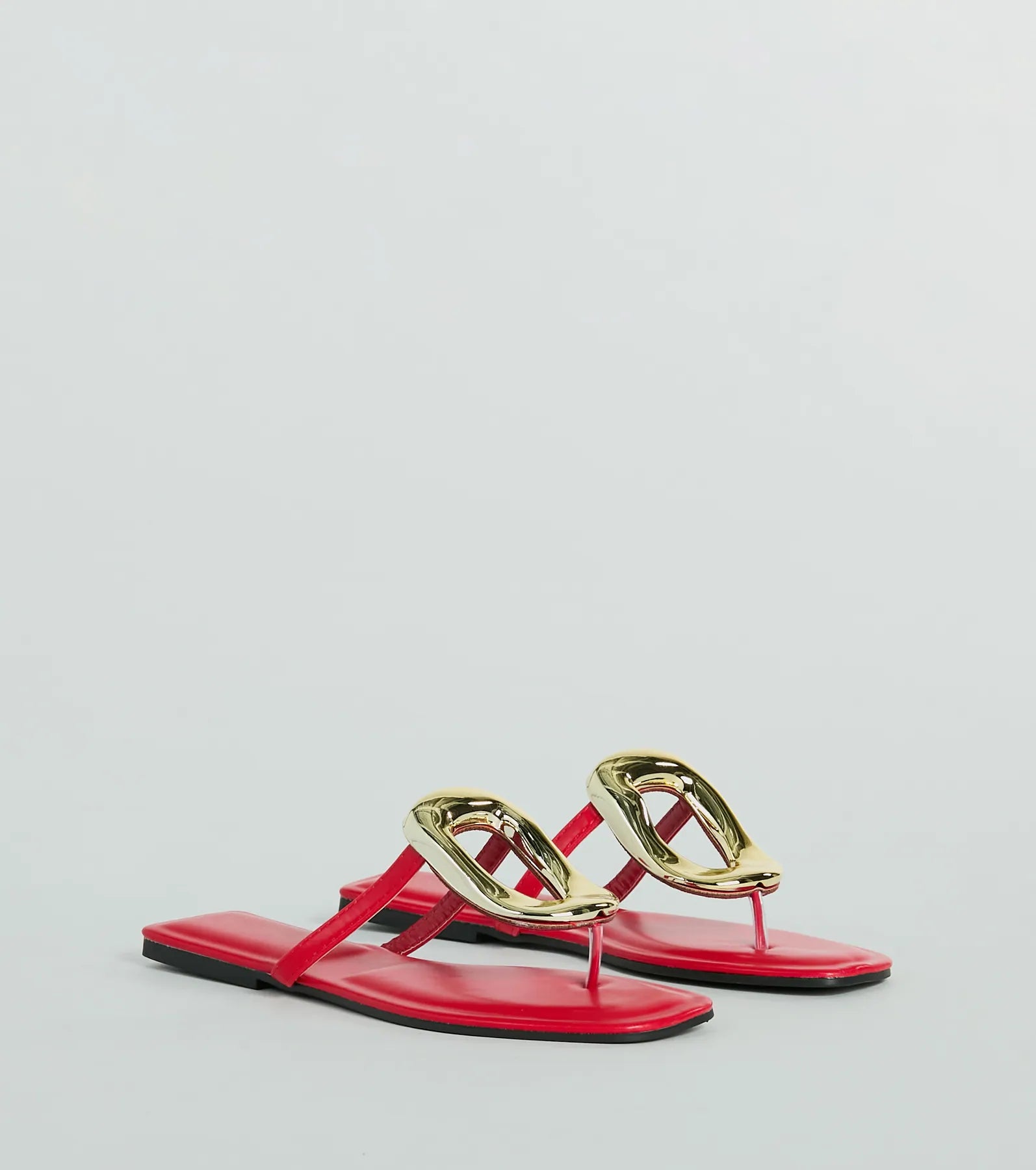 Ultimate Minimalist Square Ring Flat Sandals - Elegance Redefined