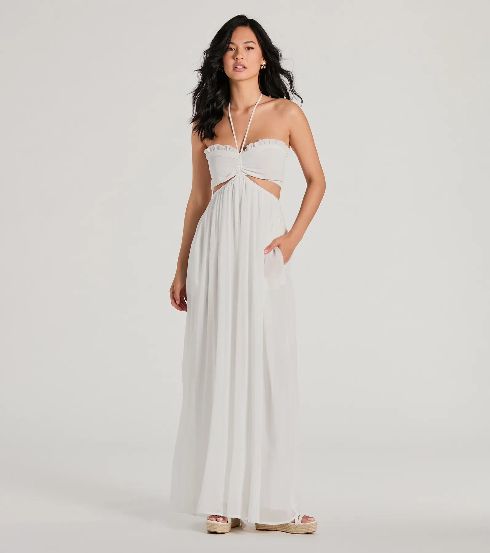 Premium Charm Halter Cutout Wide-Leg Jumpsuit - Ultimate Style Upgrade