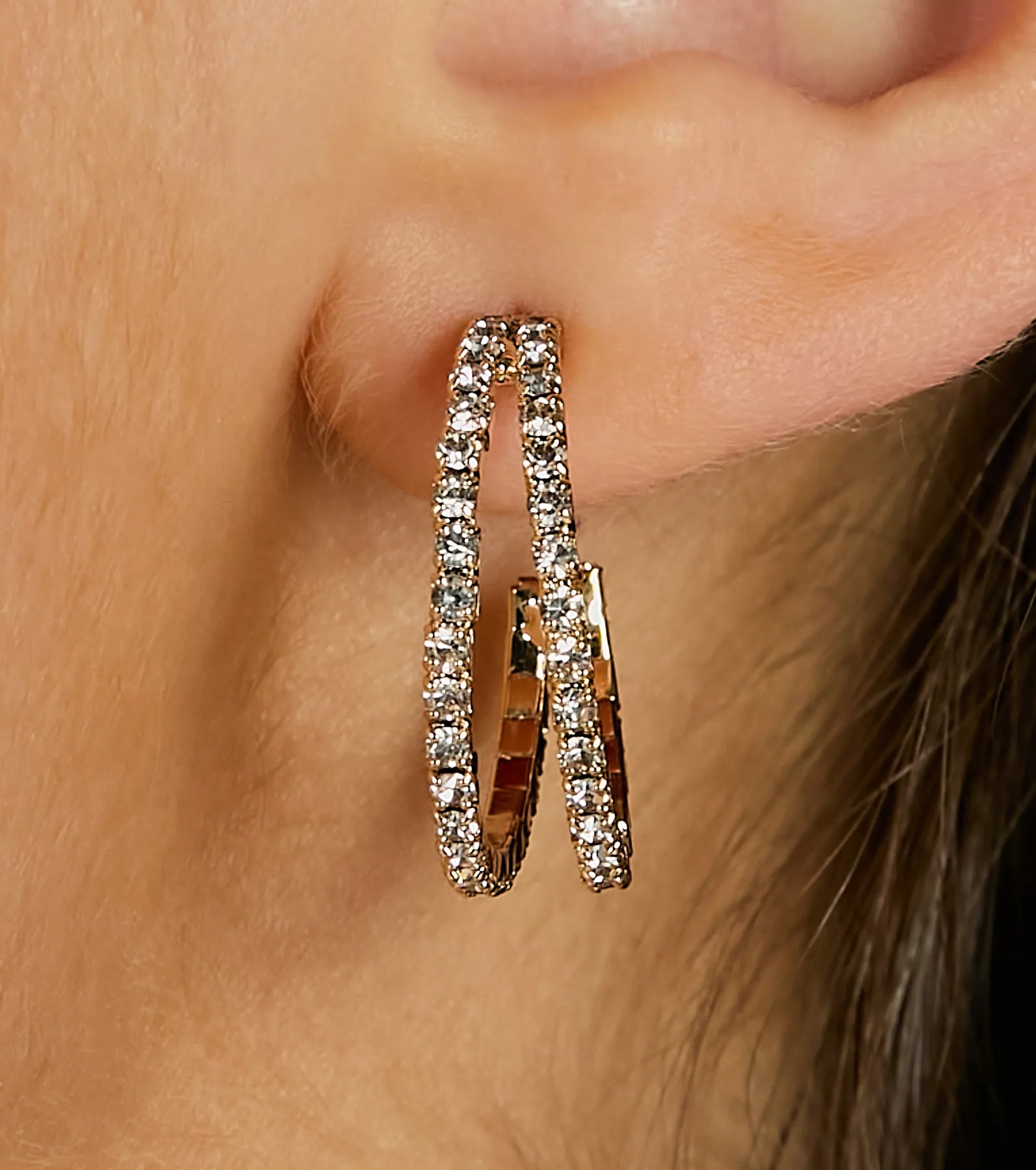 Ultimate Chic Charisma Rhinestone Hoop Earrings