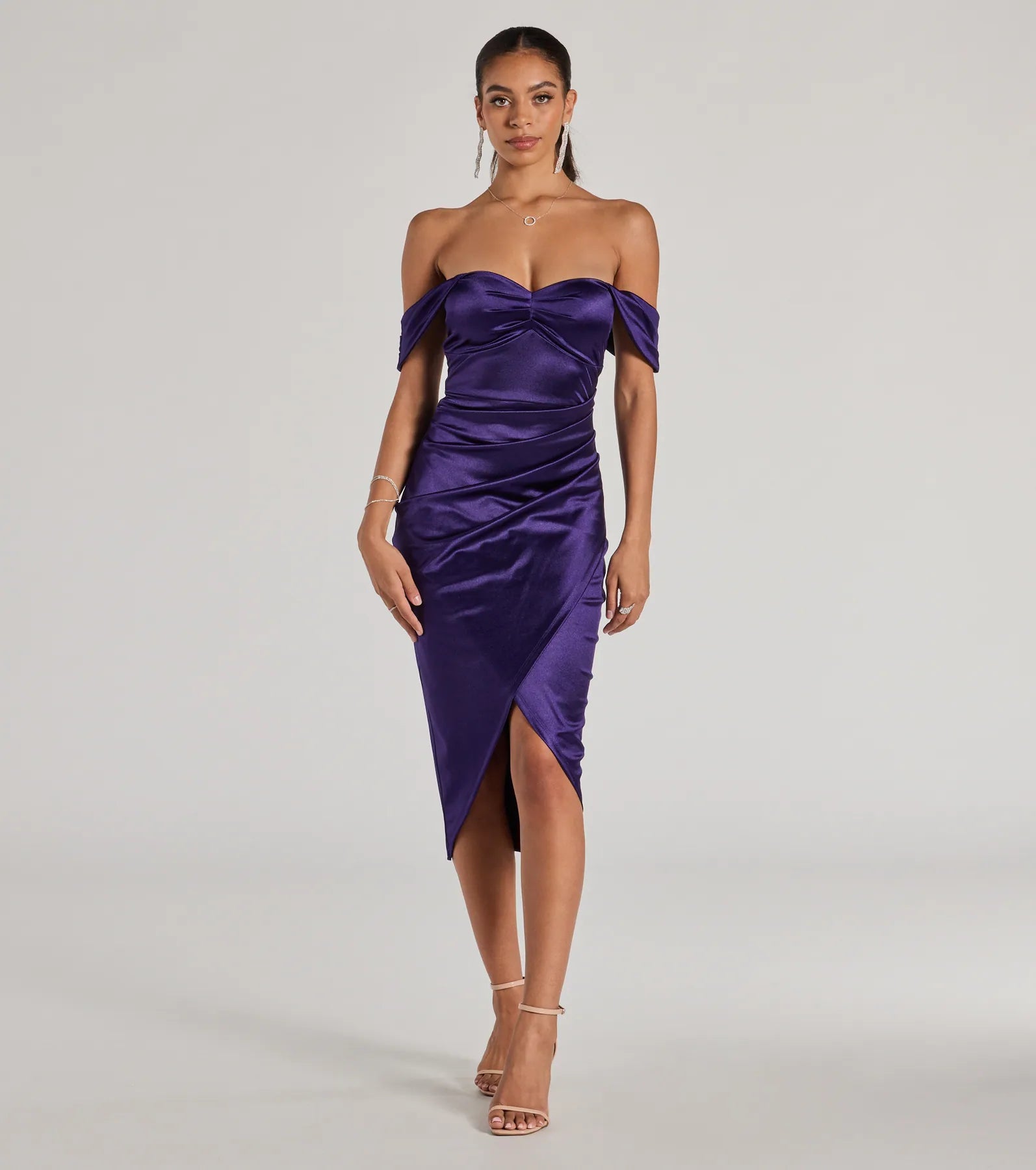 Premium Gaia Satin Wrap Dress - Ultimate Evening Style