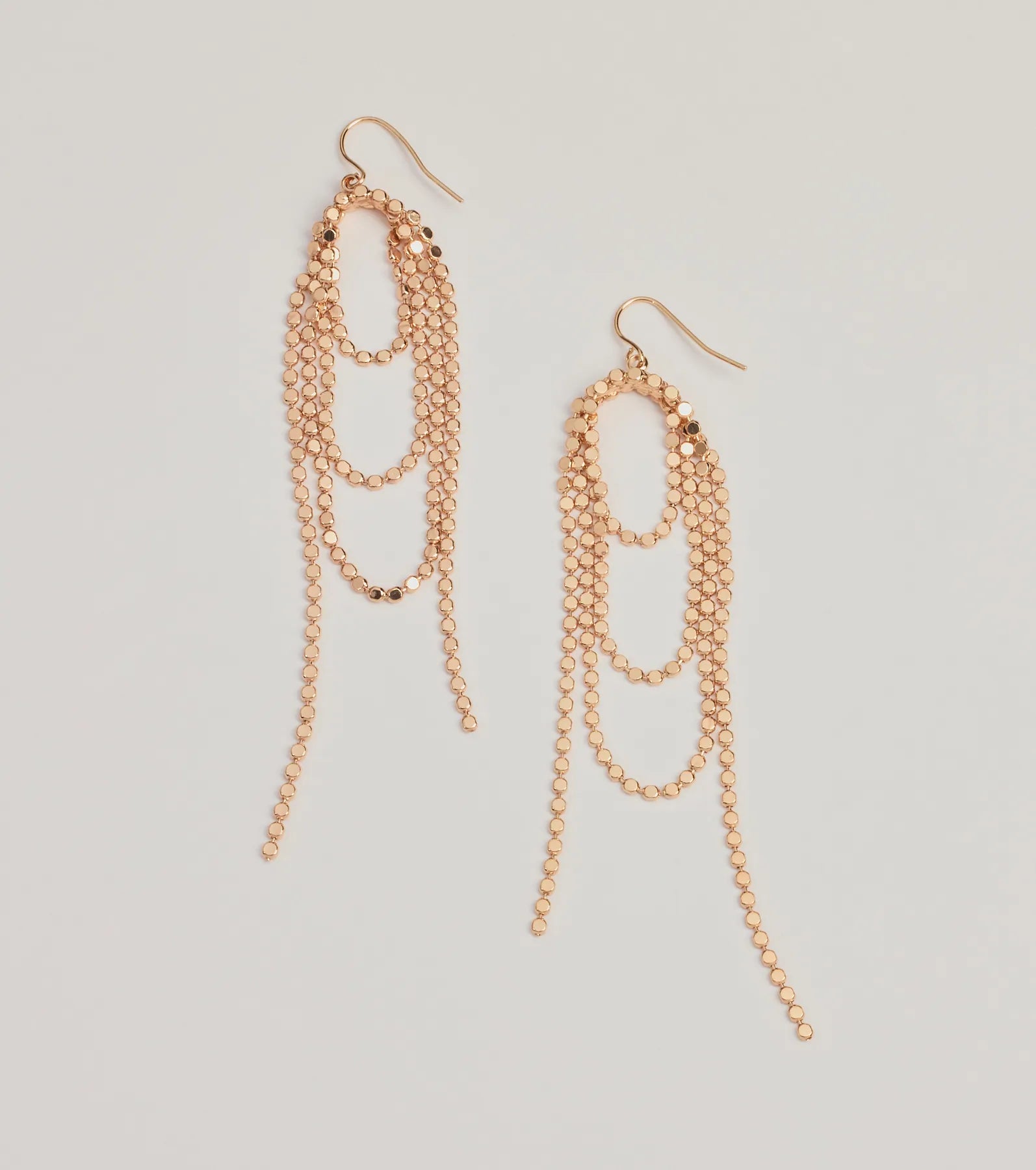 Premium Statement Beaded Chain Drop Earrings for Night Out Glam