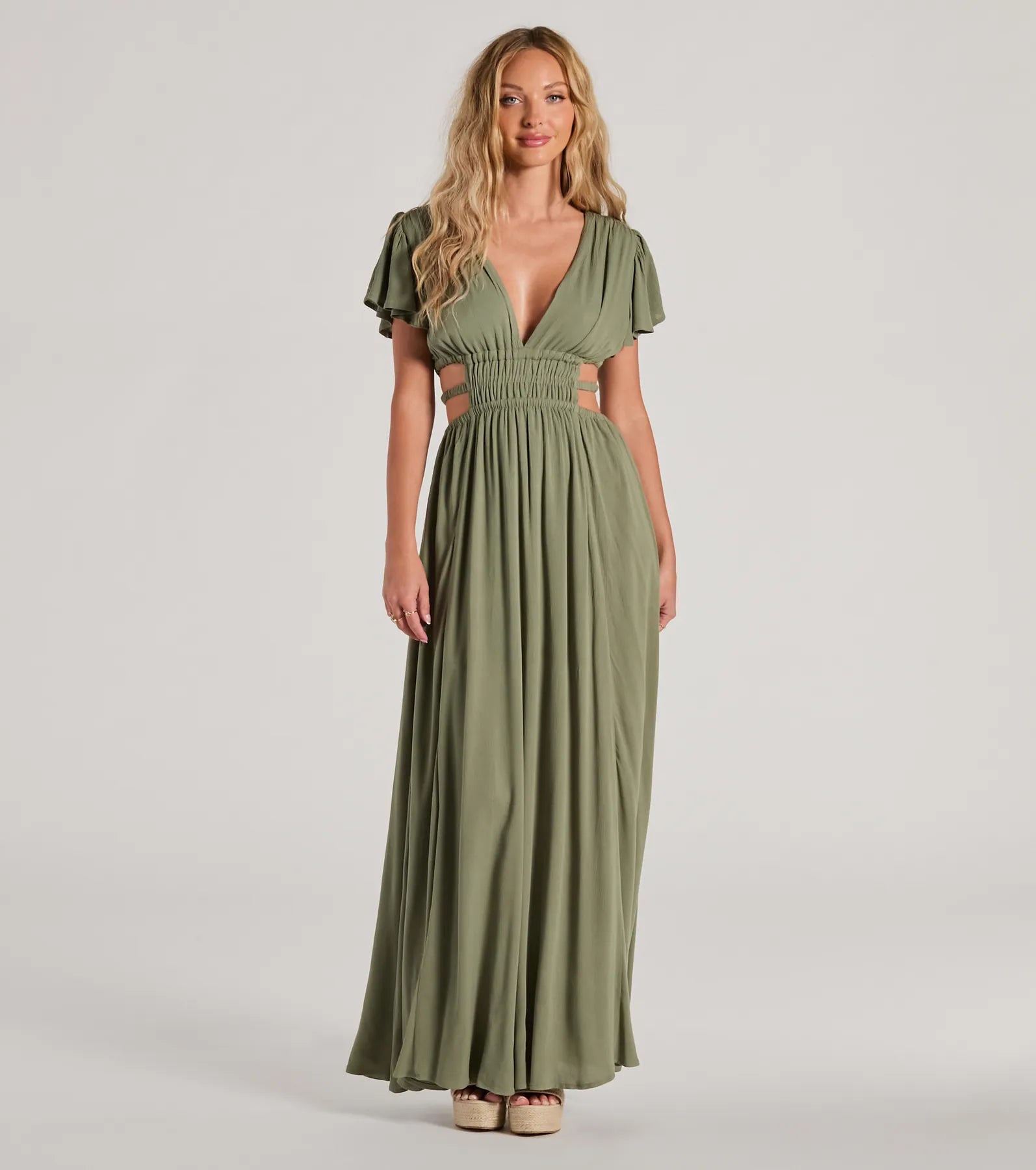 Ultimate Flutter Sleeve Cutout Maxi Dress for Every Occasion