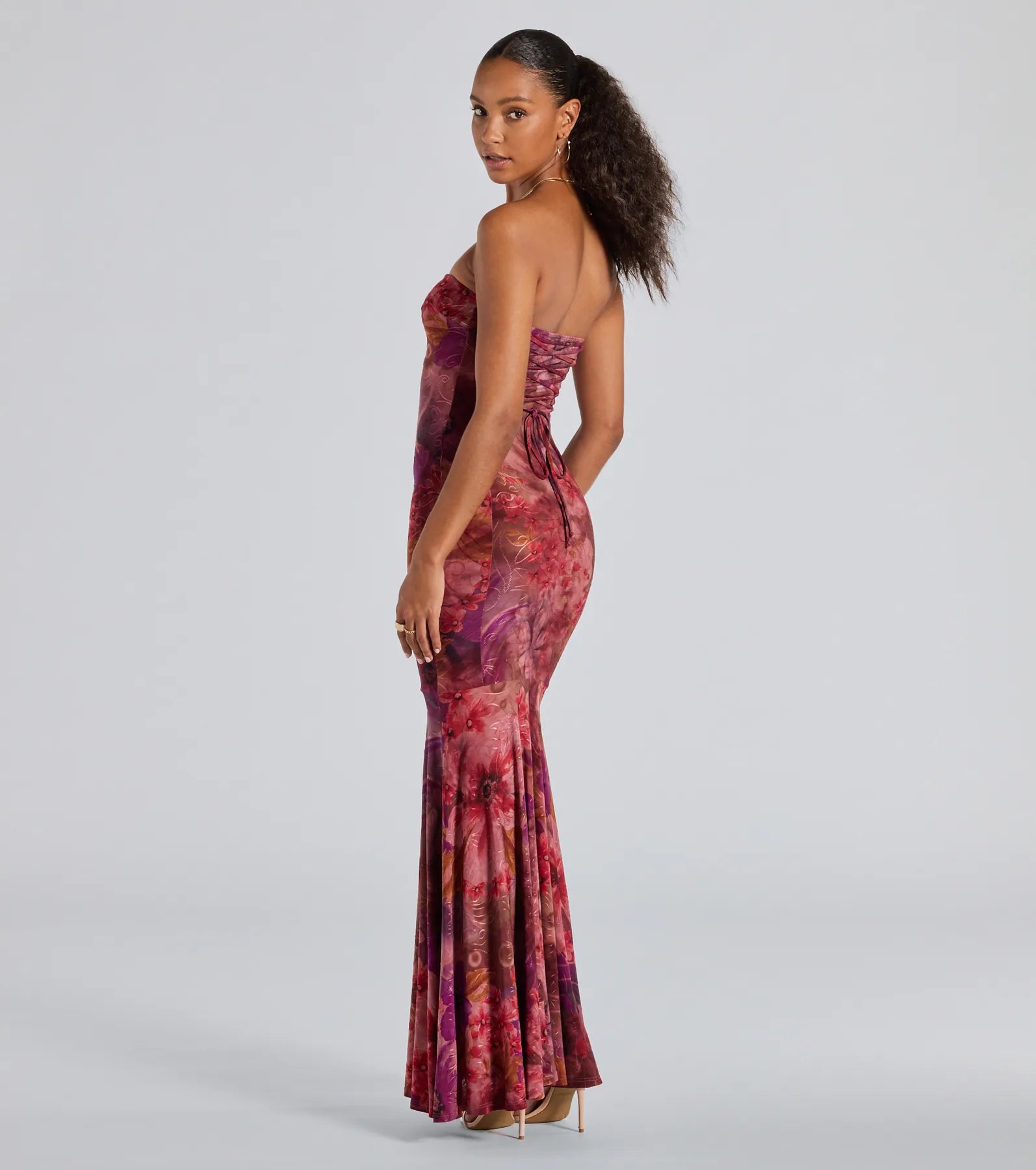 Premium Strapless Floral Tie-Dye Maxi Dress – Ultimate Summer Elegance