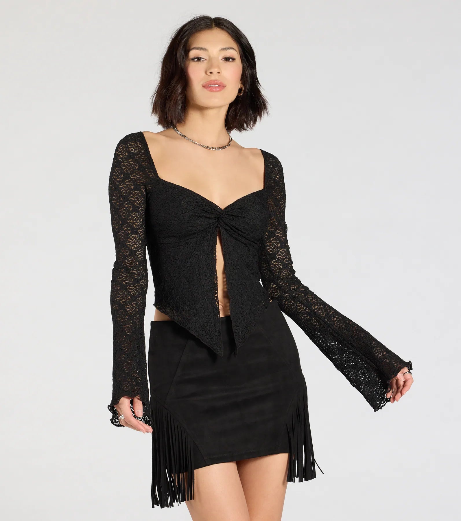 Ultimate Allure Lace Long Sleeve Crop Top