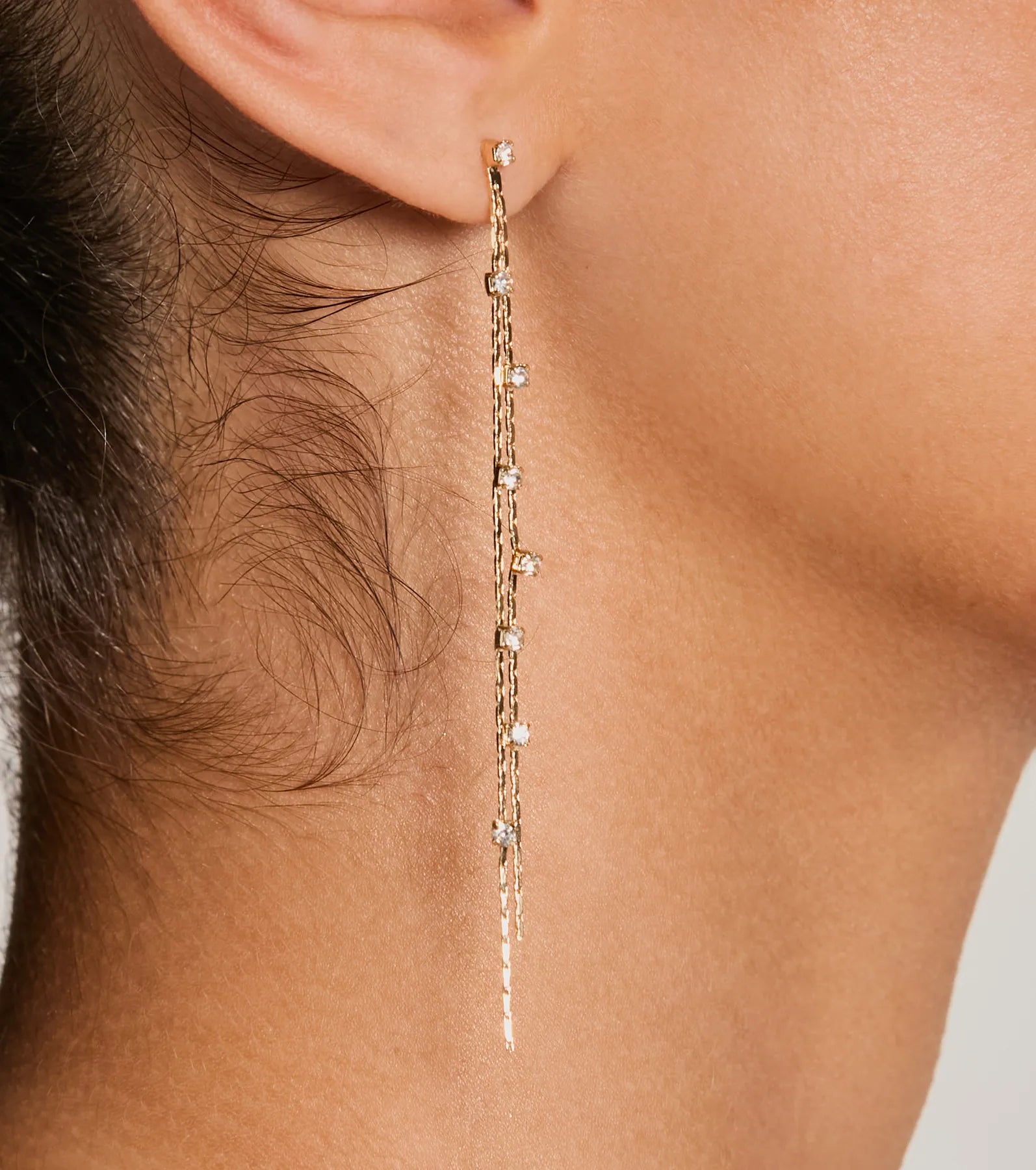 Ultimate Glamour Rhinestone Linear Earrings