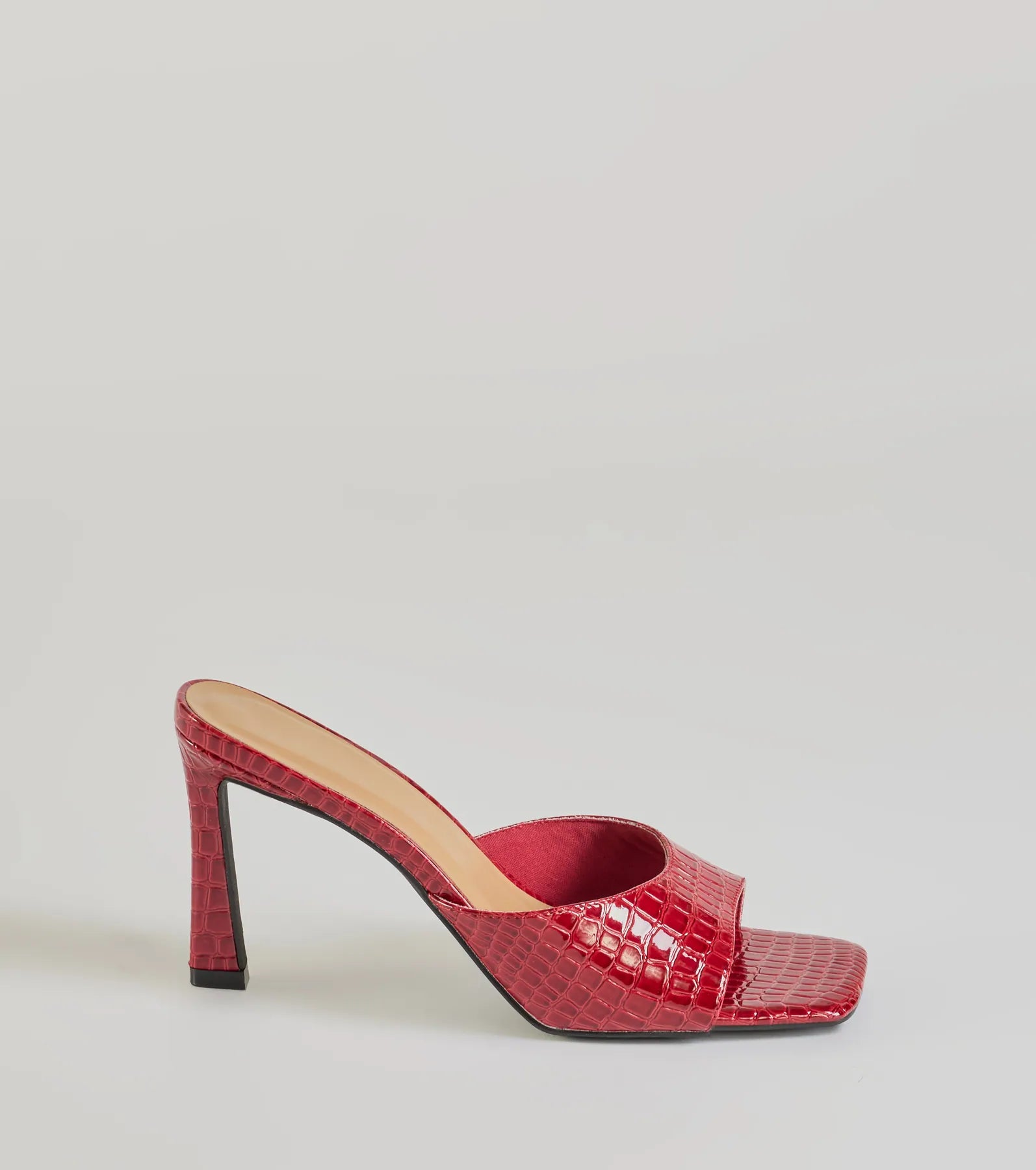 Ultimate Sophistication: Faux Croc-Embossed Stiletto Mules