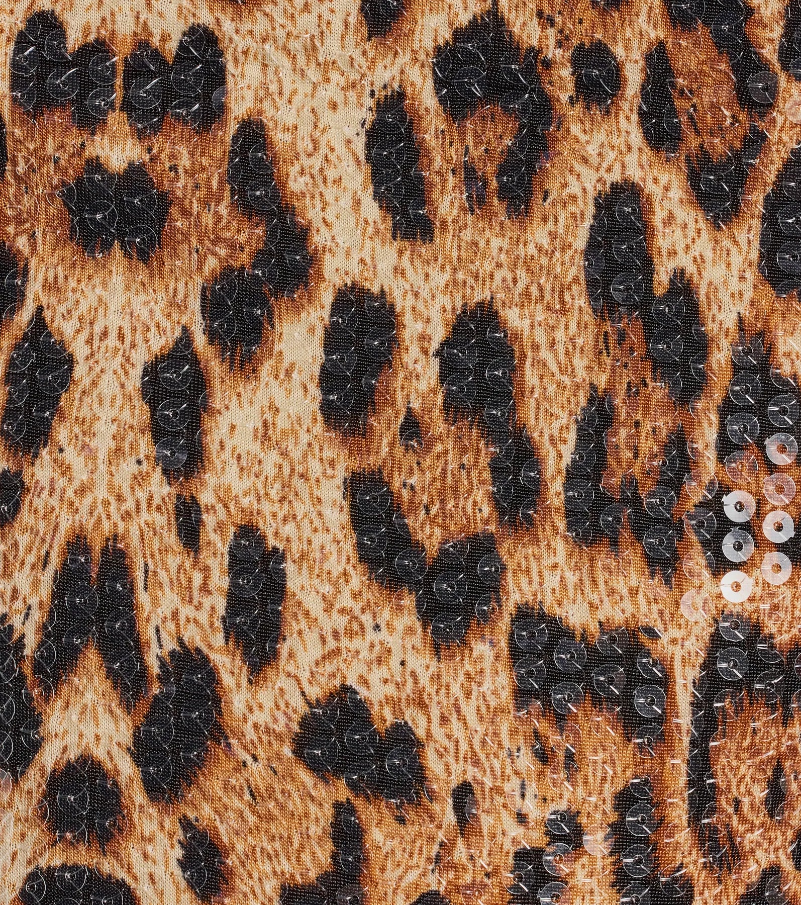 Ultimate Wild Sparkle Leopard Print Sequin Crop Top