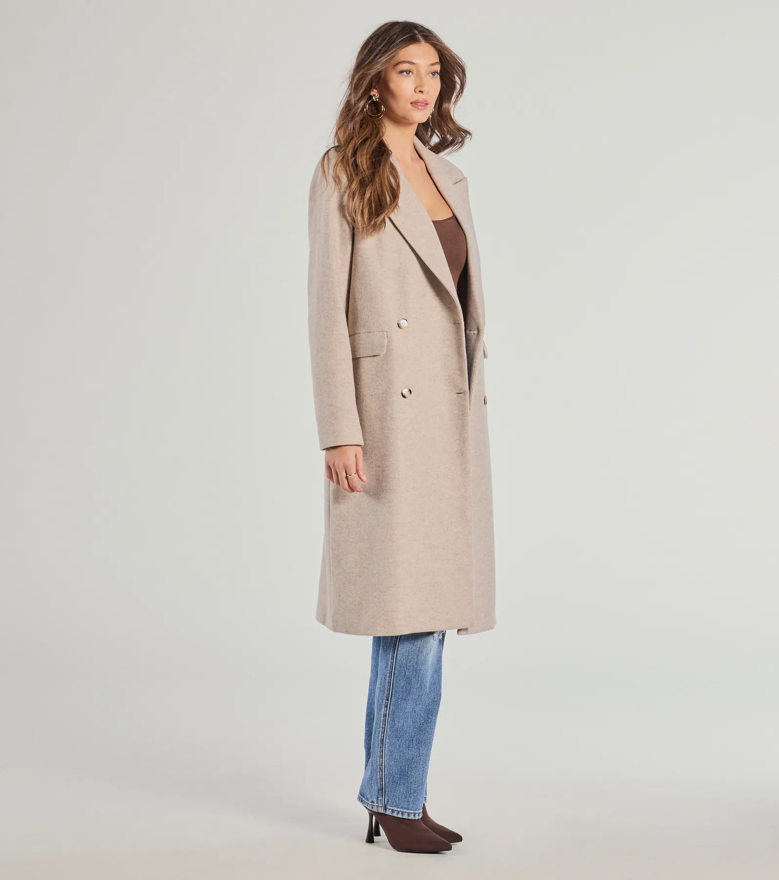 Premium Luxe Oversized Faux Wool Trench Coat