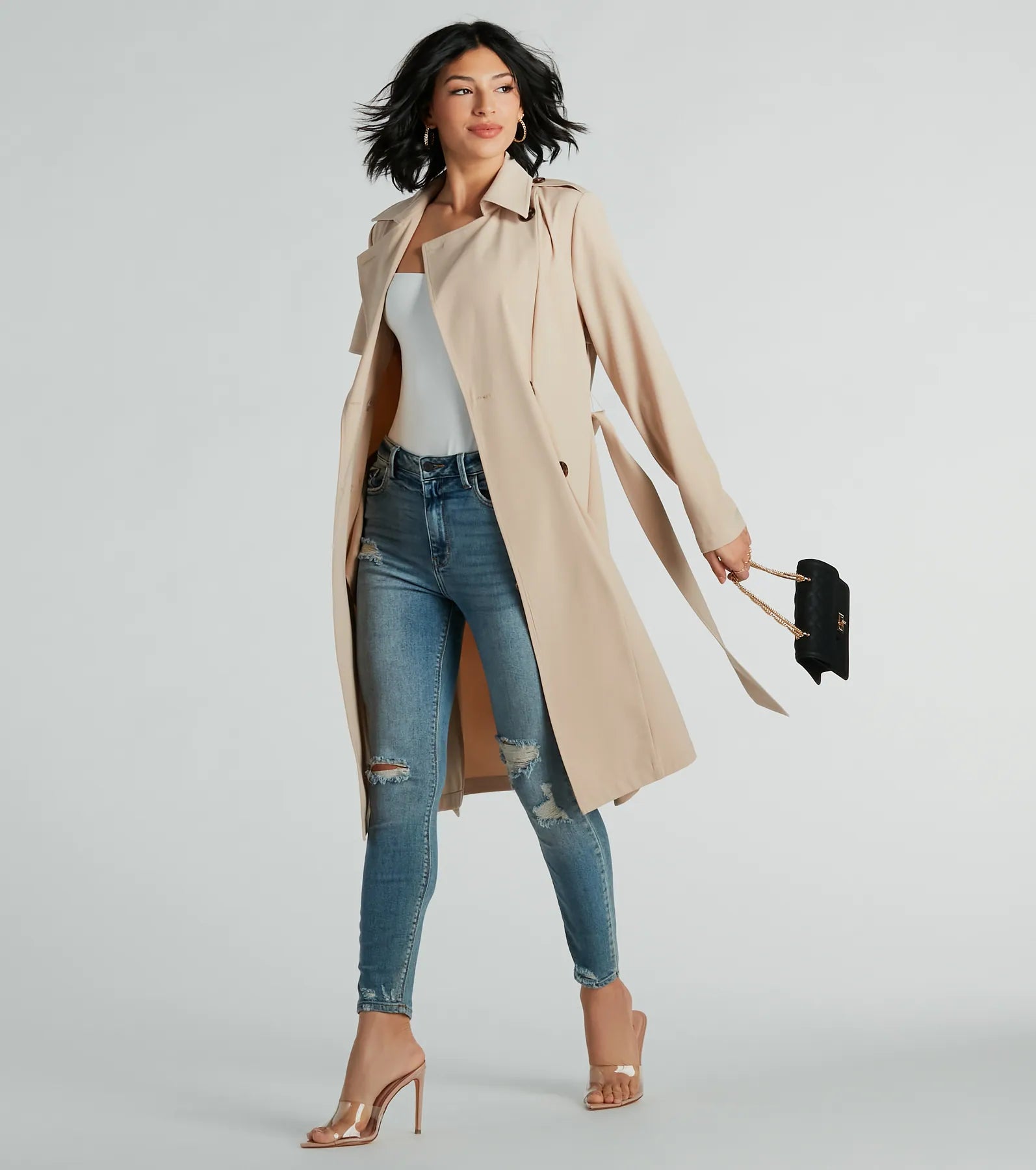 Ultimate Statement Tie-Waist Trench Coat