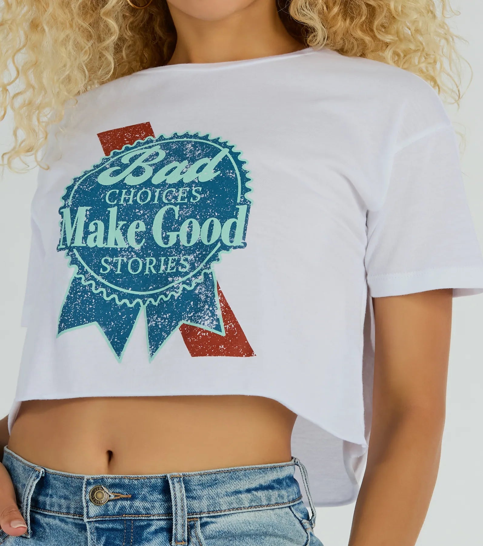 Ultimate Bad Choices Make Good Stories Cropped Tee