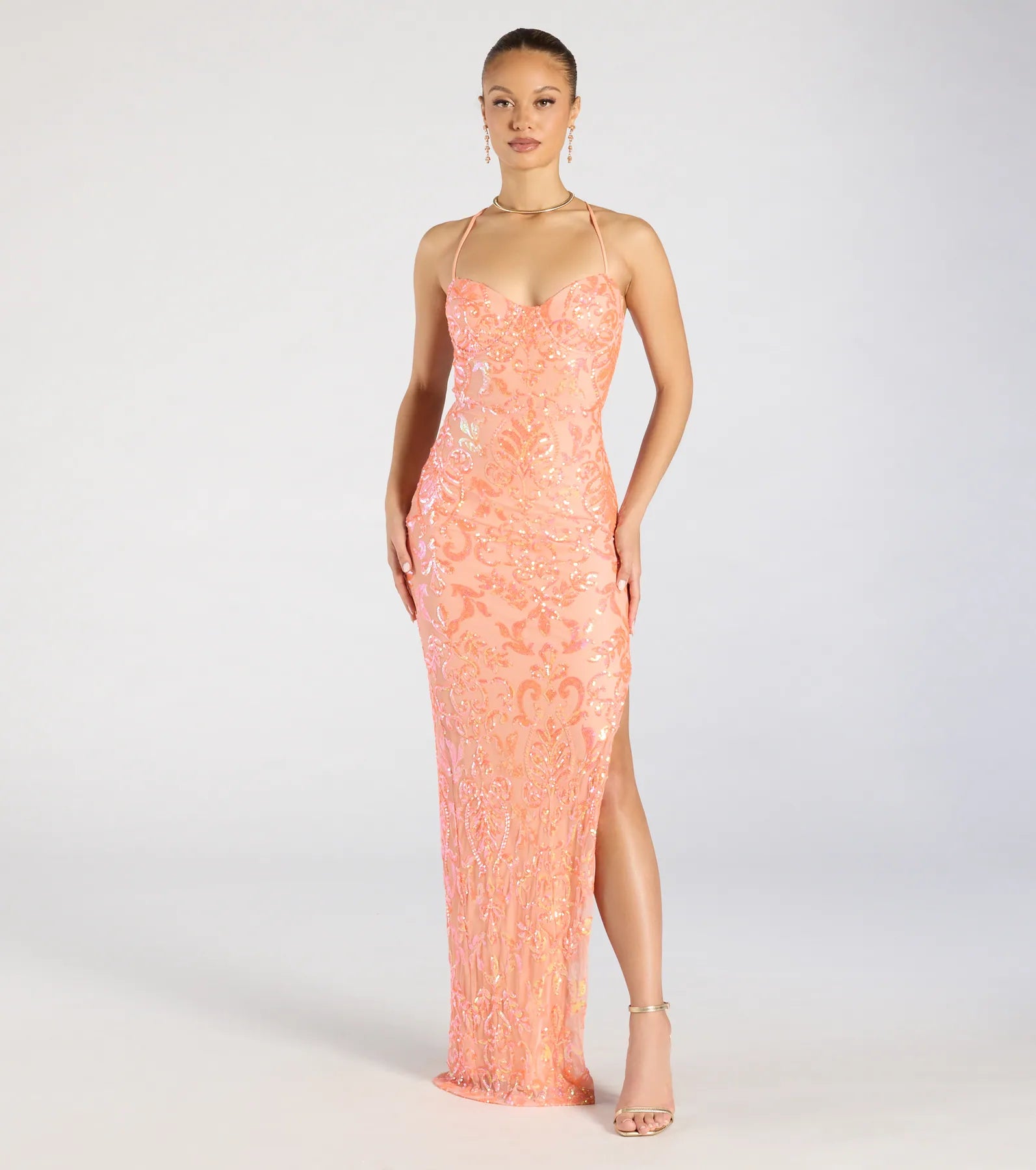 Ultimate Zadie Sequin Lace-Up Formal Dress – Elegance Redefined