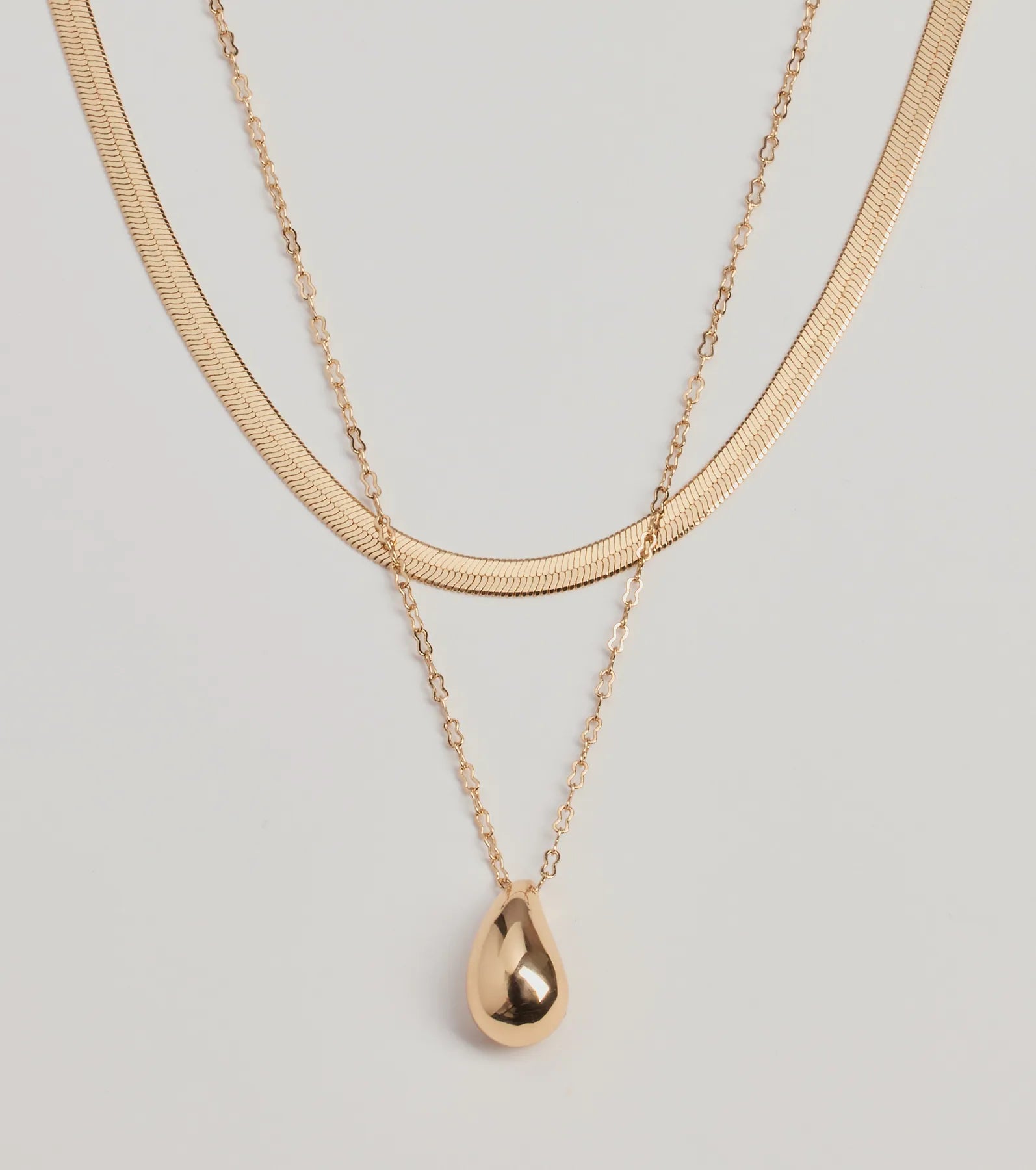 Premium Luxe Layered Teardrop Charm Necklace