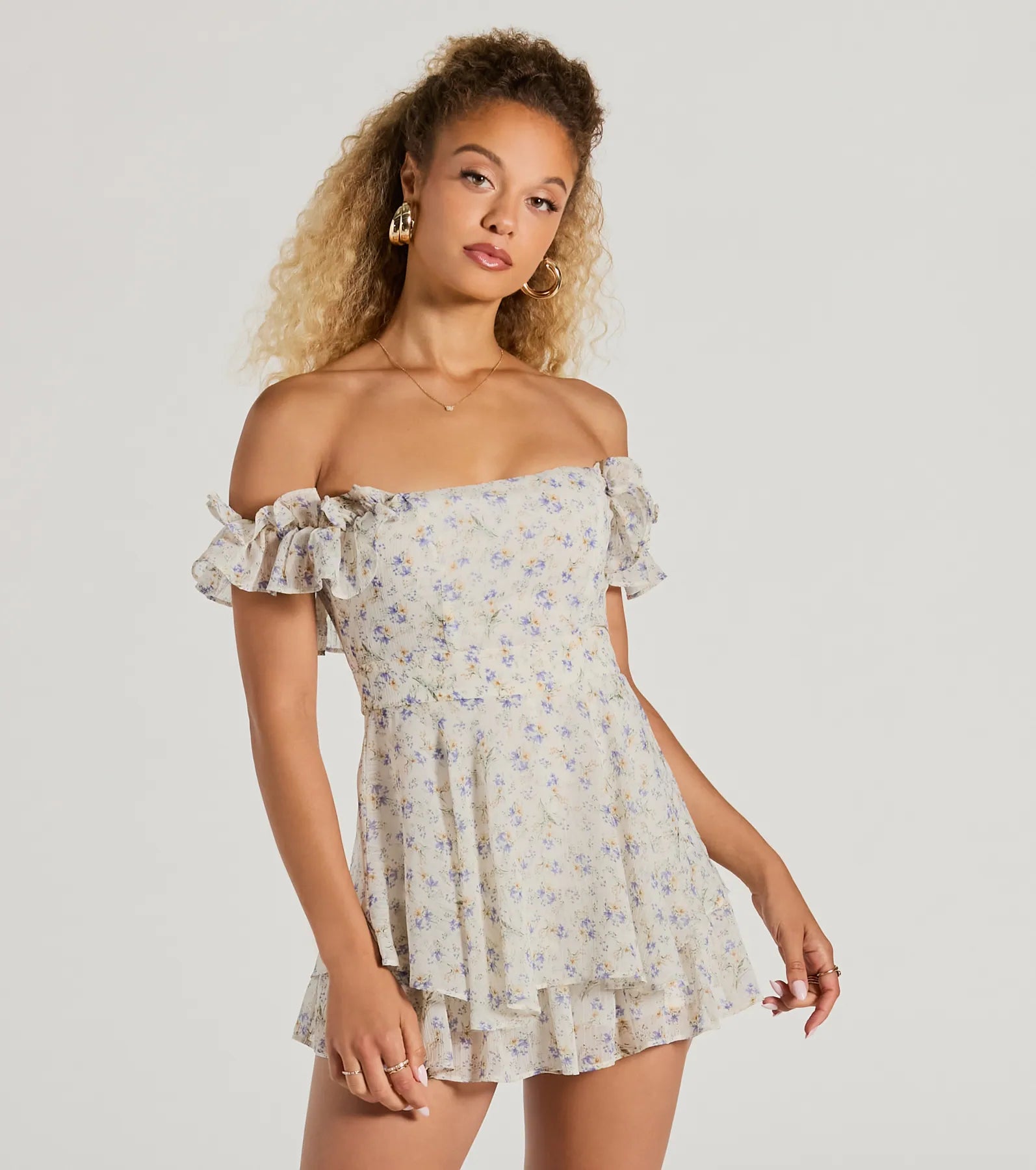 Ultimate Summer Chic: Off-The-Shoulder Floral Romper