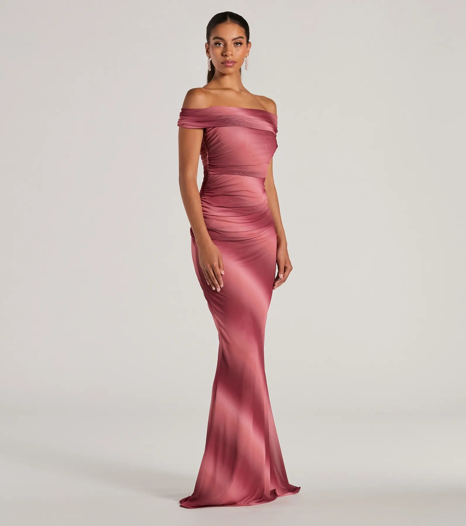 Premium Abbie Off-The-Shoulder Ombre Mermaid Gown for Special Occasions