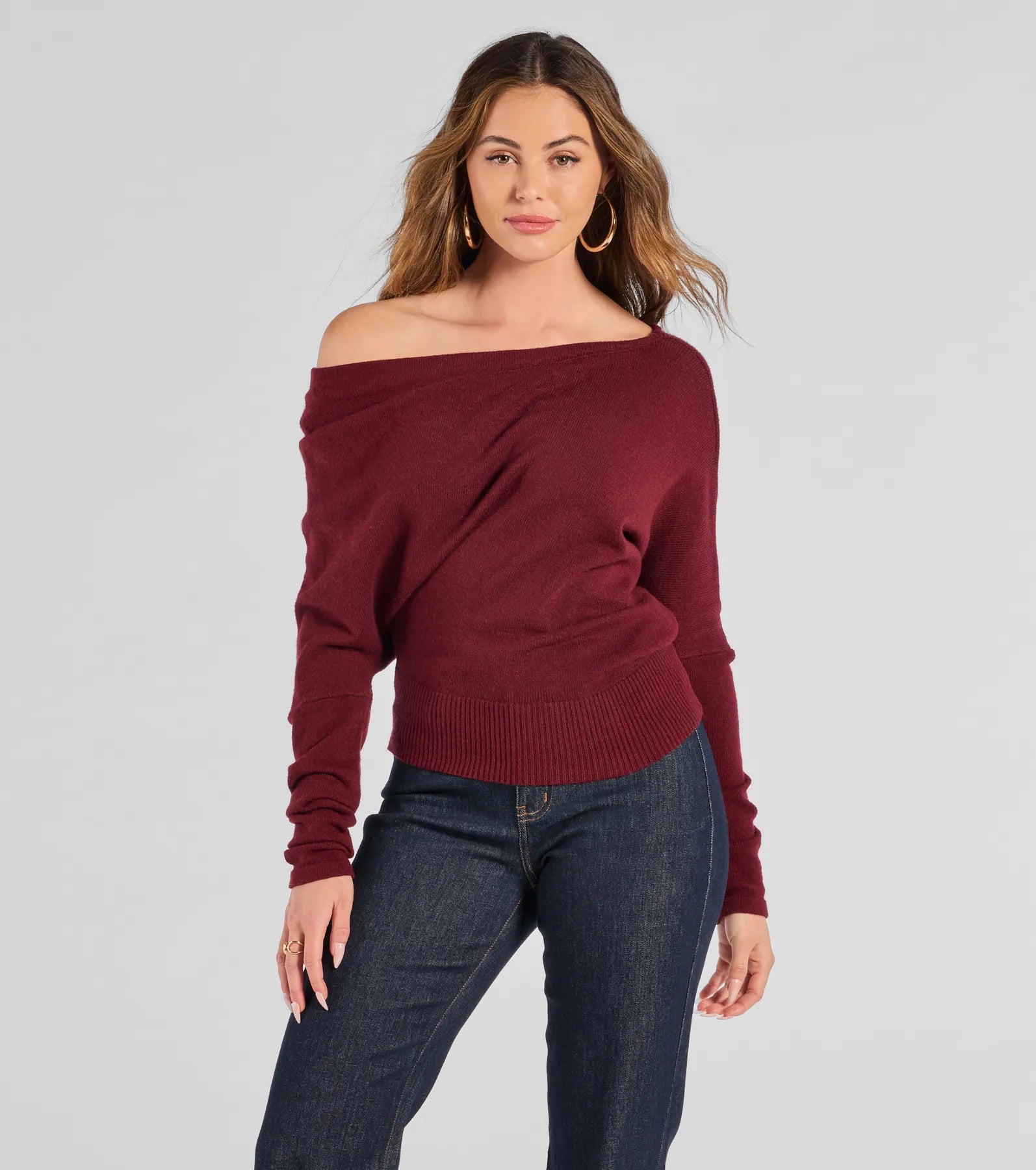 Premium Cozy Off-Shoulder Knit Sweater – Ultimate Fall Staple