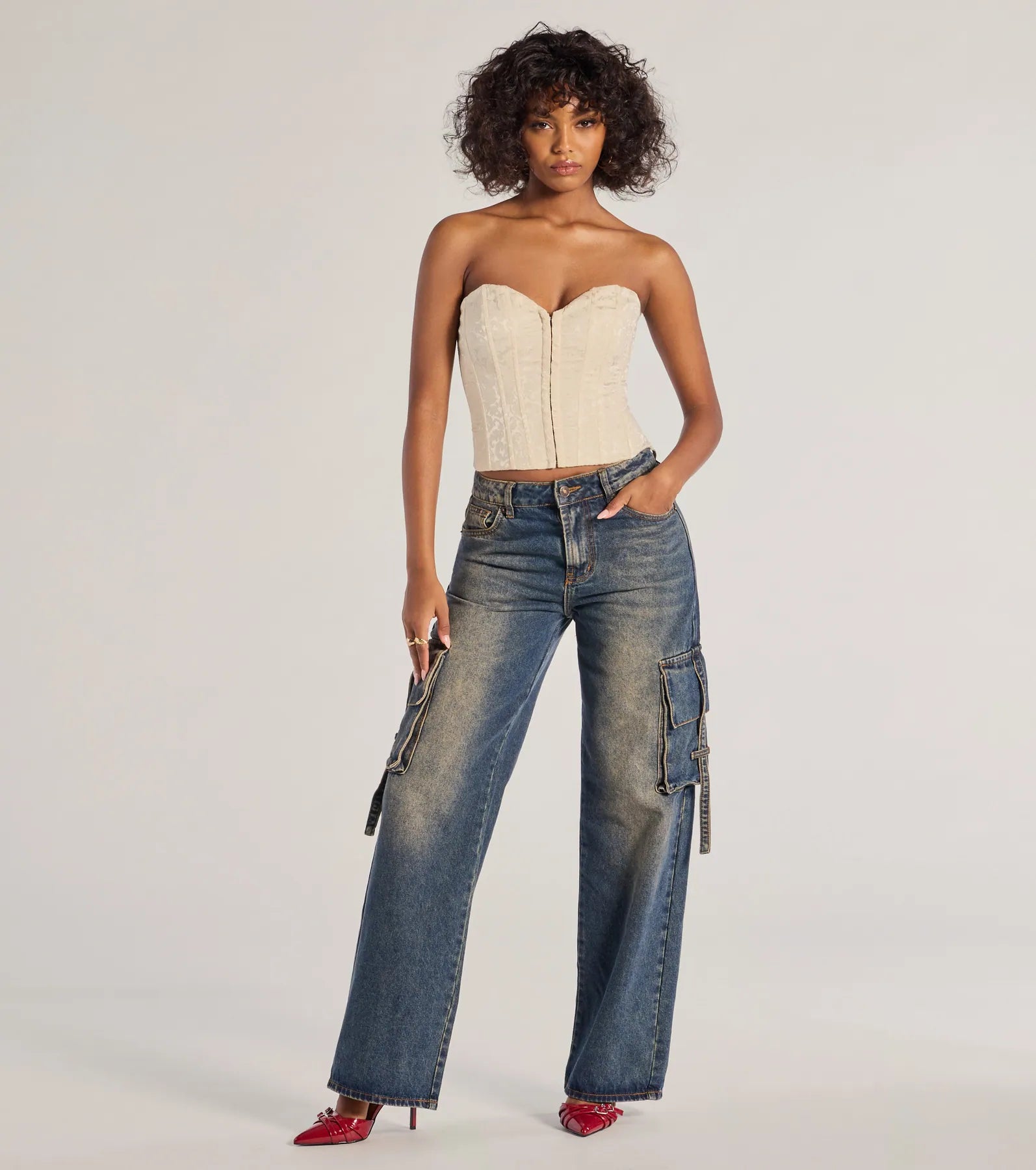 Ultimate Trendsetter High-Rise Wide-Leg Cargo Jeans