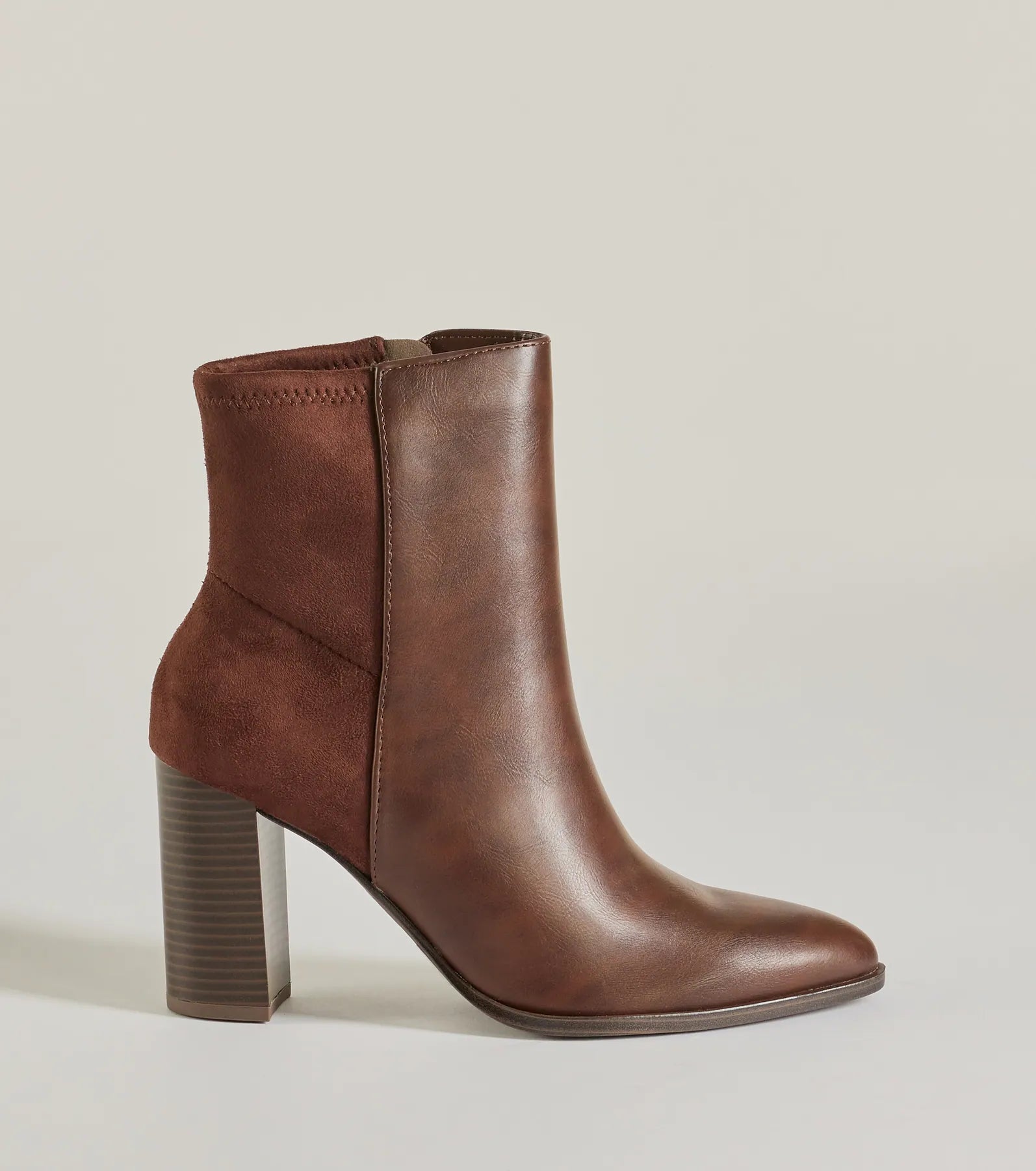 Premium Chic Faux Leather & Suede Ankle Booties - Ultimate Style Upgrade