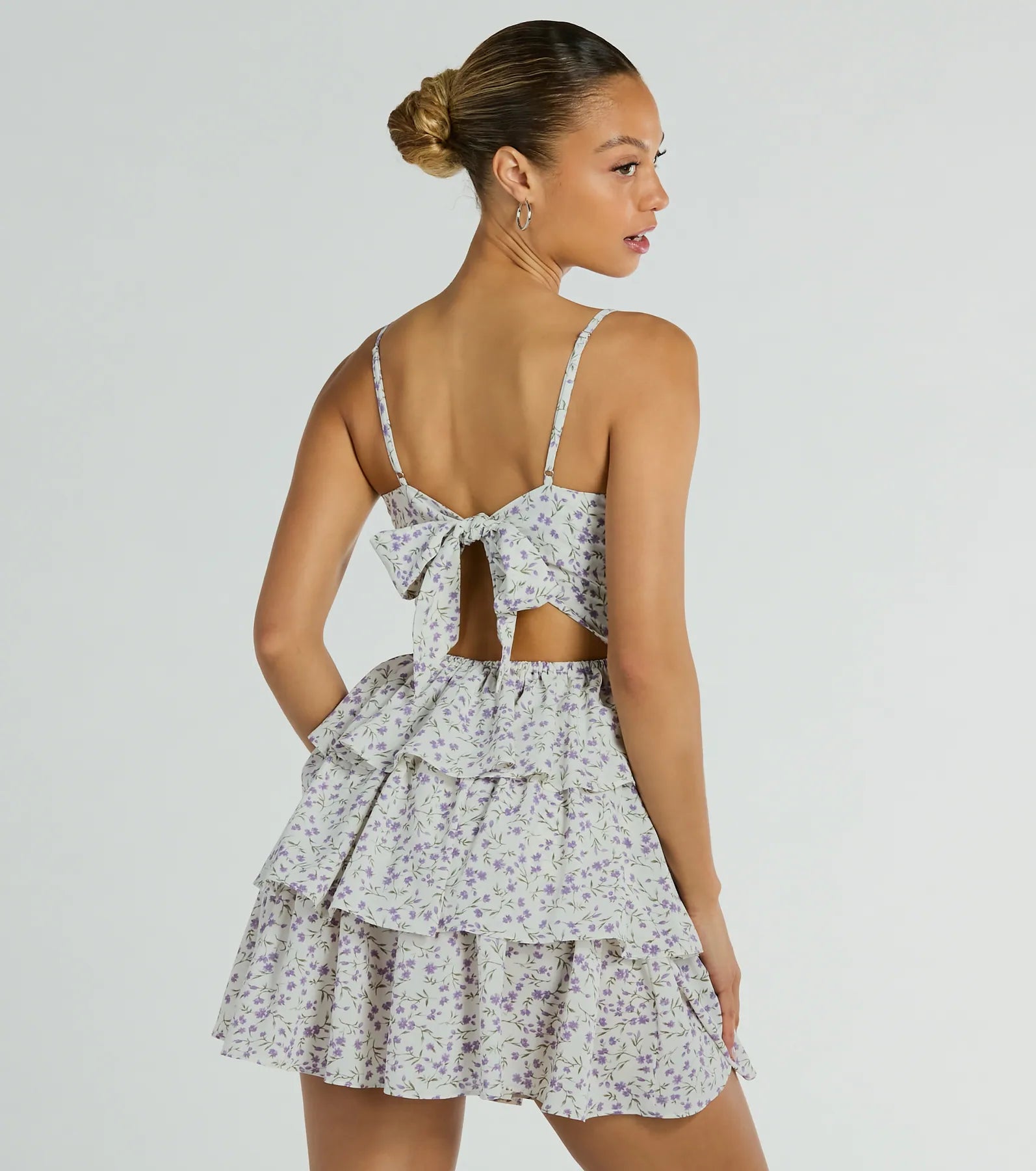 Ultimate Feminine Floral V-Neck Skater Dress