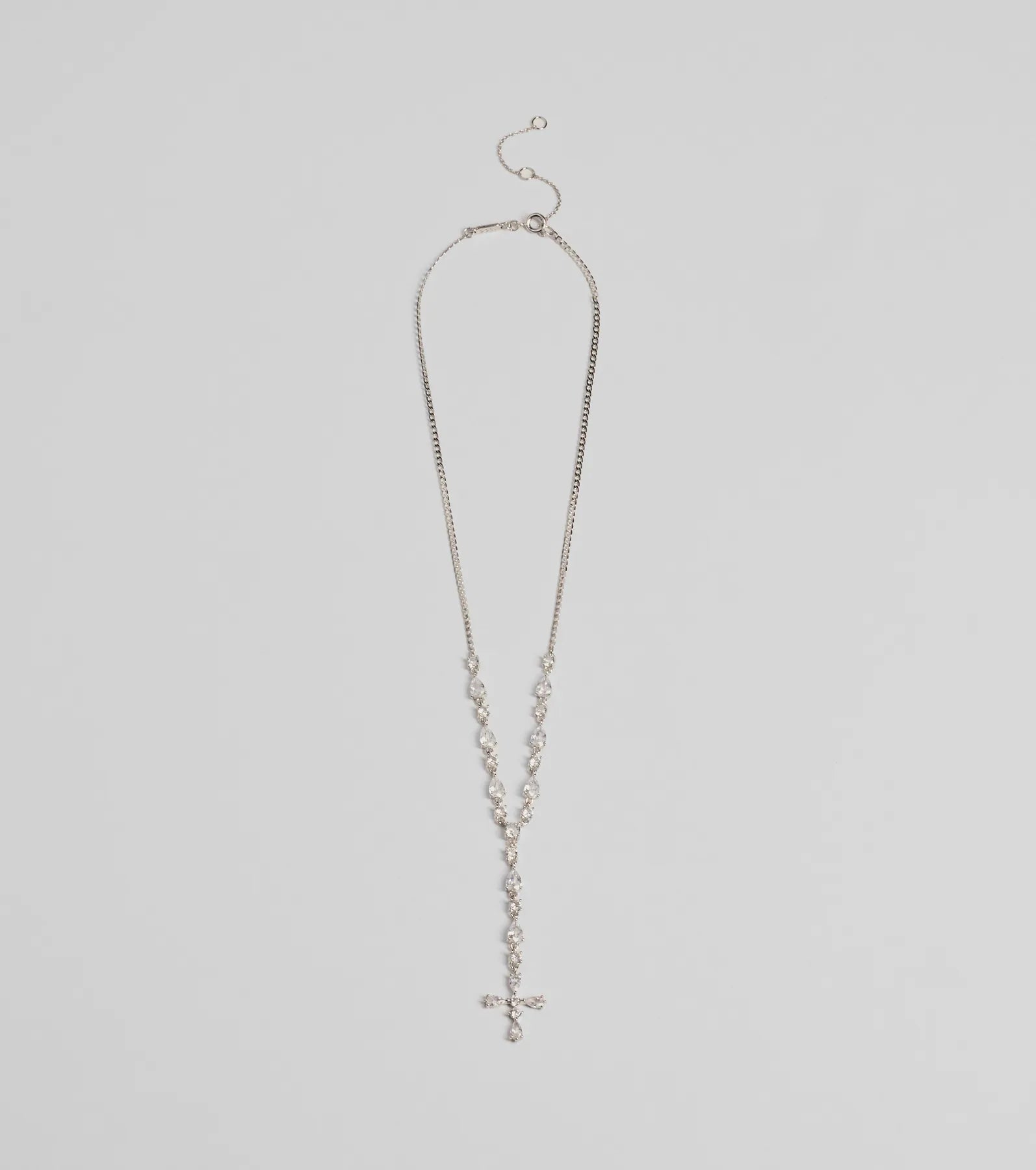 Premium Graceful Elegance Cross Charm Lariat Necklace