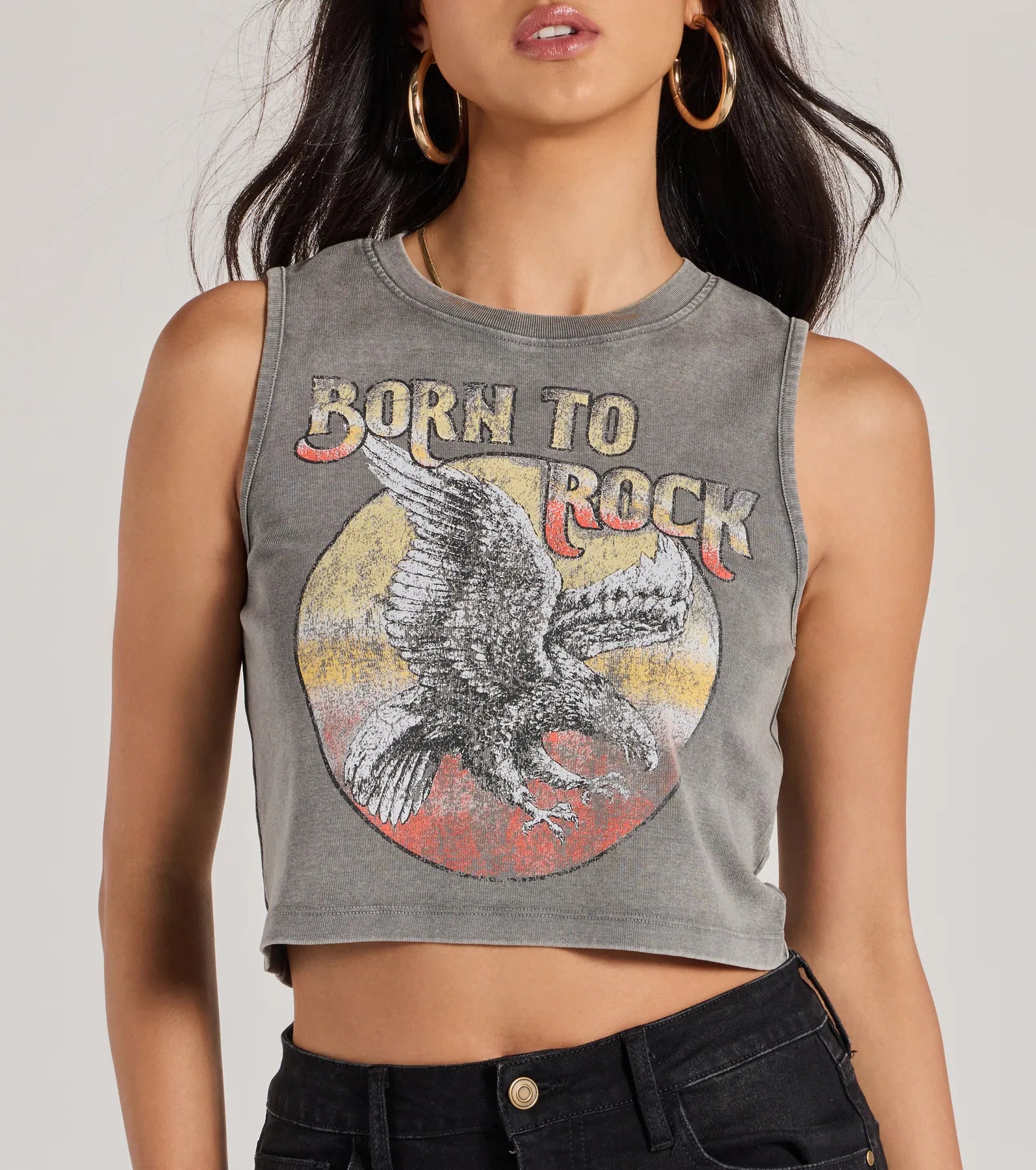 Ultimate Born To Rock Graphic Tank Top - Premium Mineral Wash