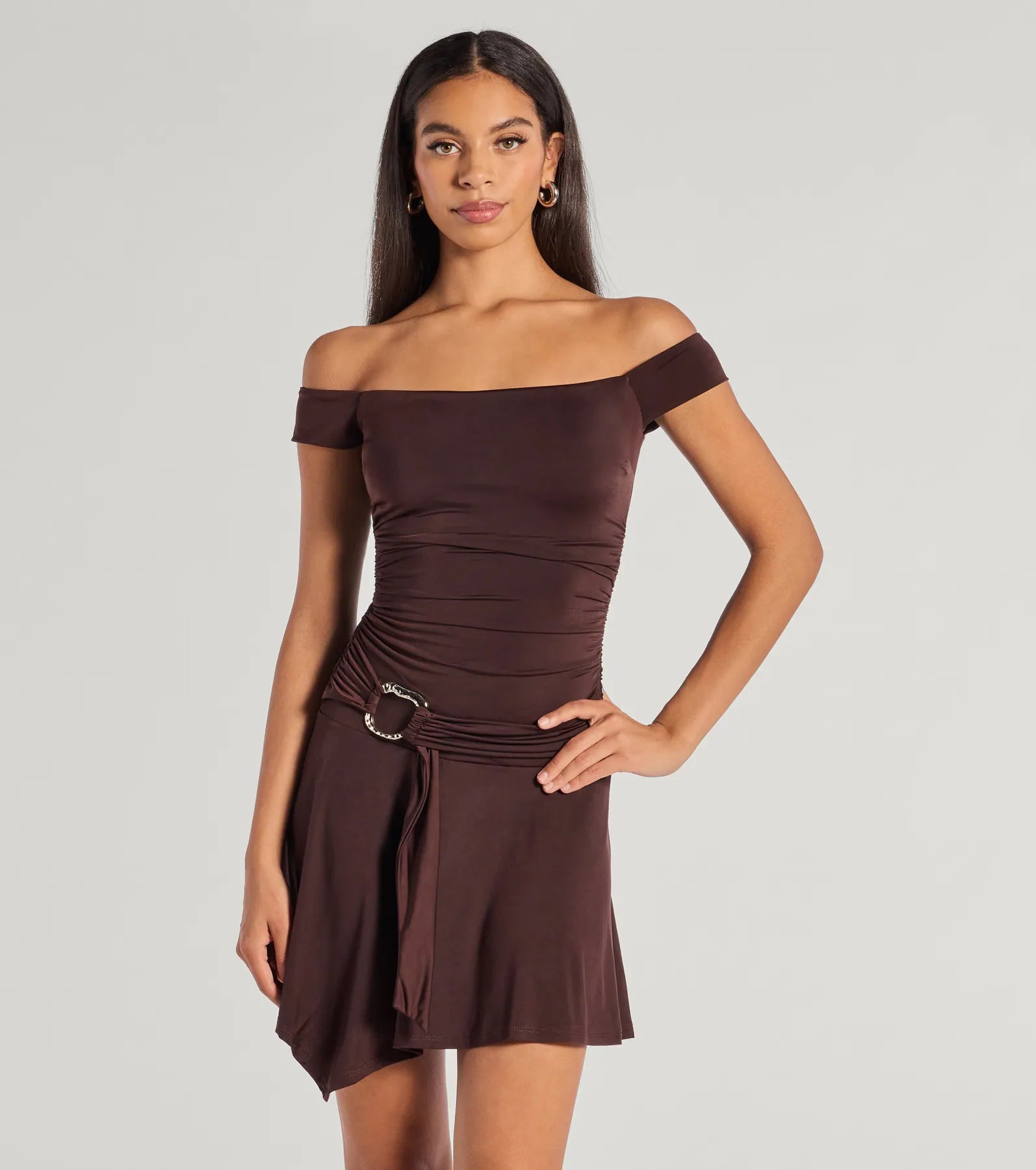 Ultimate Chic Off-The-Shoulder Belted Mini Dress – Elevate Your Style