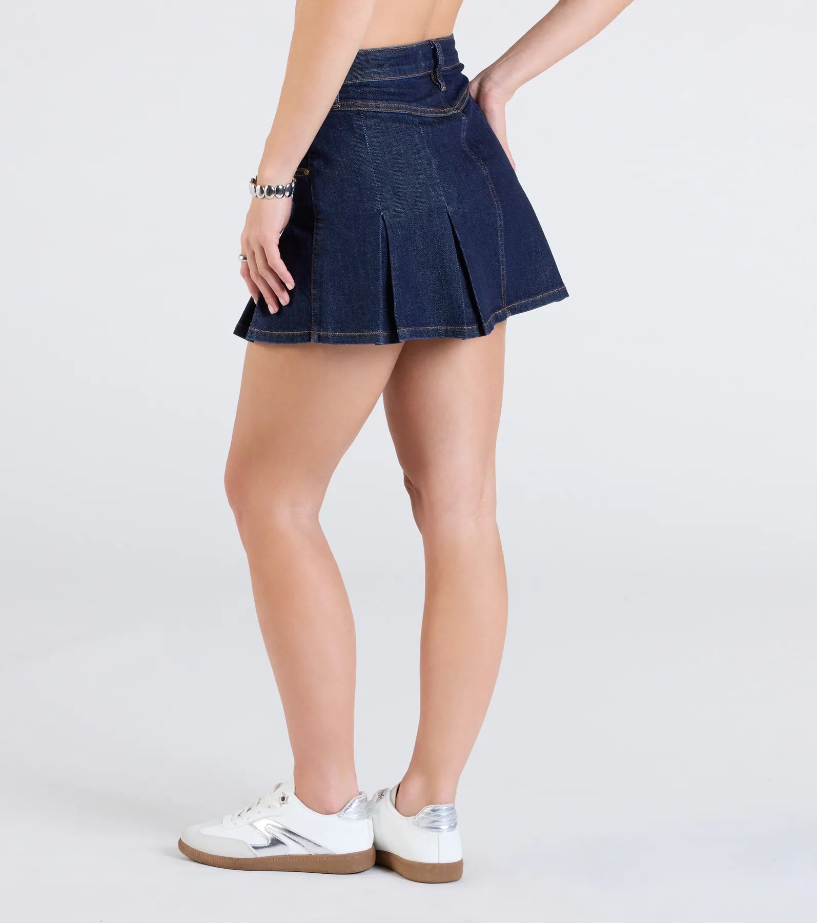 Ultimate Pleated Princess High-Rise Denim Mini Skirt - Trendy & Chic