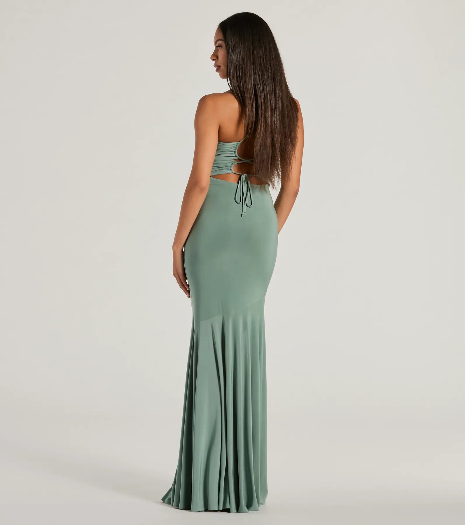 Candace Premium Lace-Up Mermaid Evening Gown