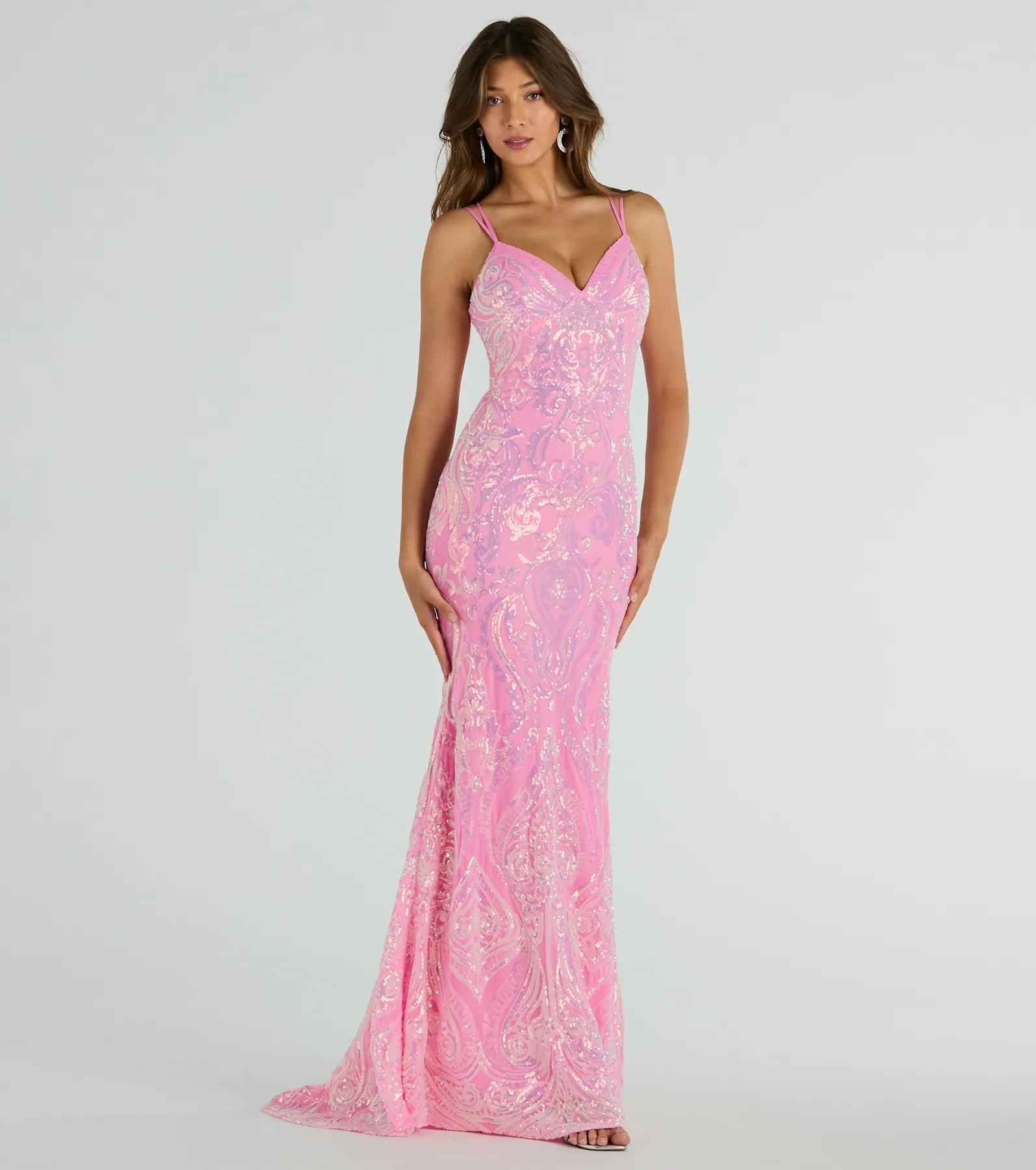 Ultimate Jessa Lace-Up Mermaid Sequin Formal Dress