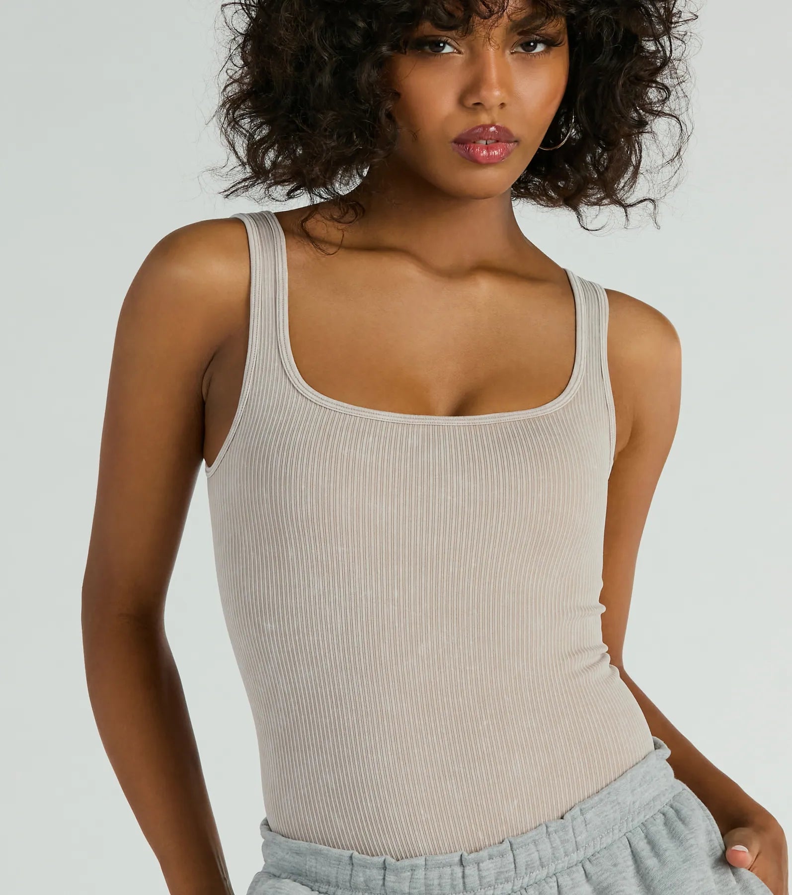 Ultimate Effortless Square Neck Rib Knit Bodysuit