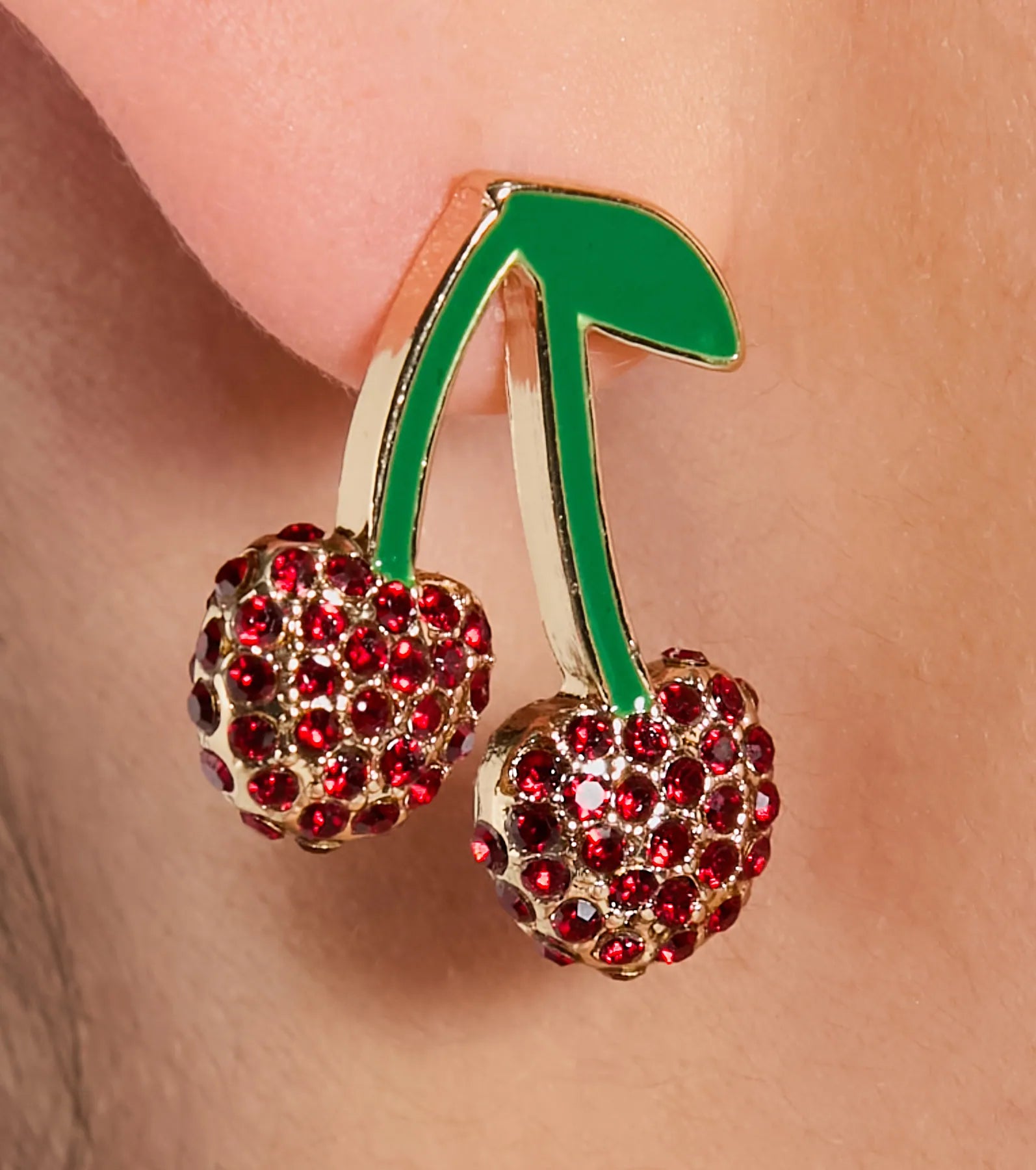 Premium Rhinestone Cherry Earrings - Ultimate Summer Style