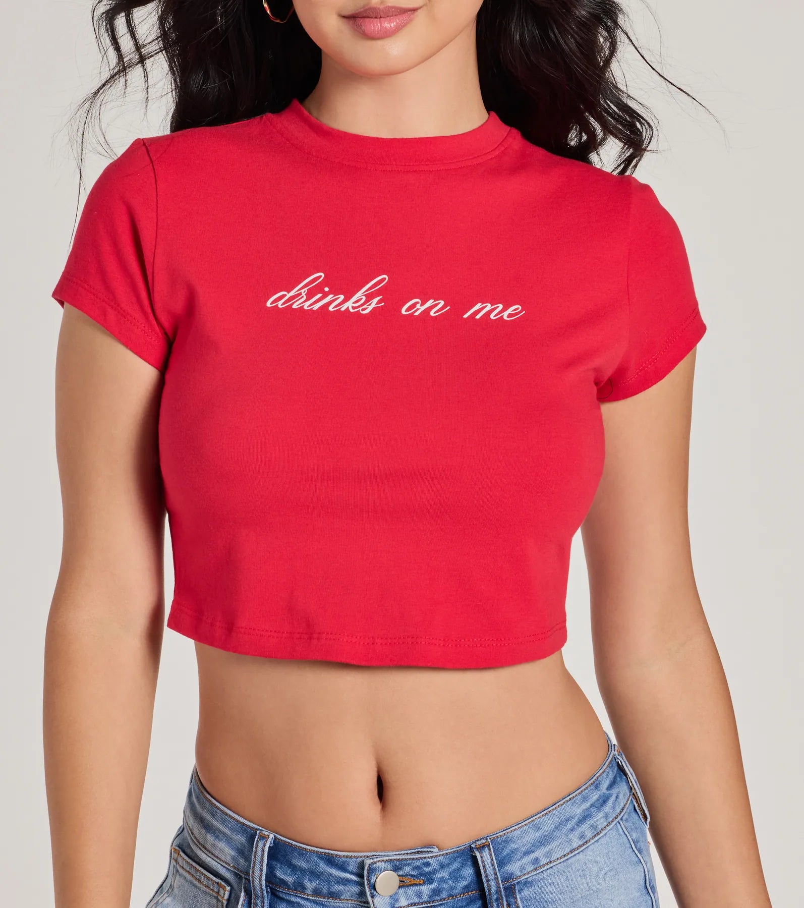 Ultimate Summer Party Cropped Tee - 'Drinks On Me'