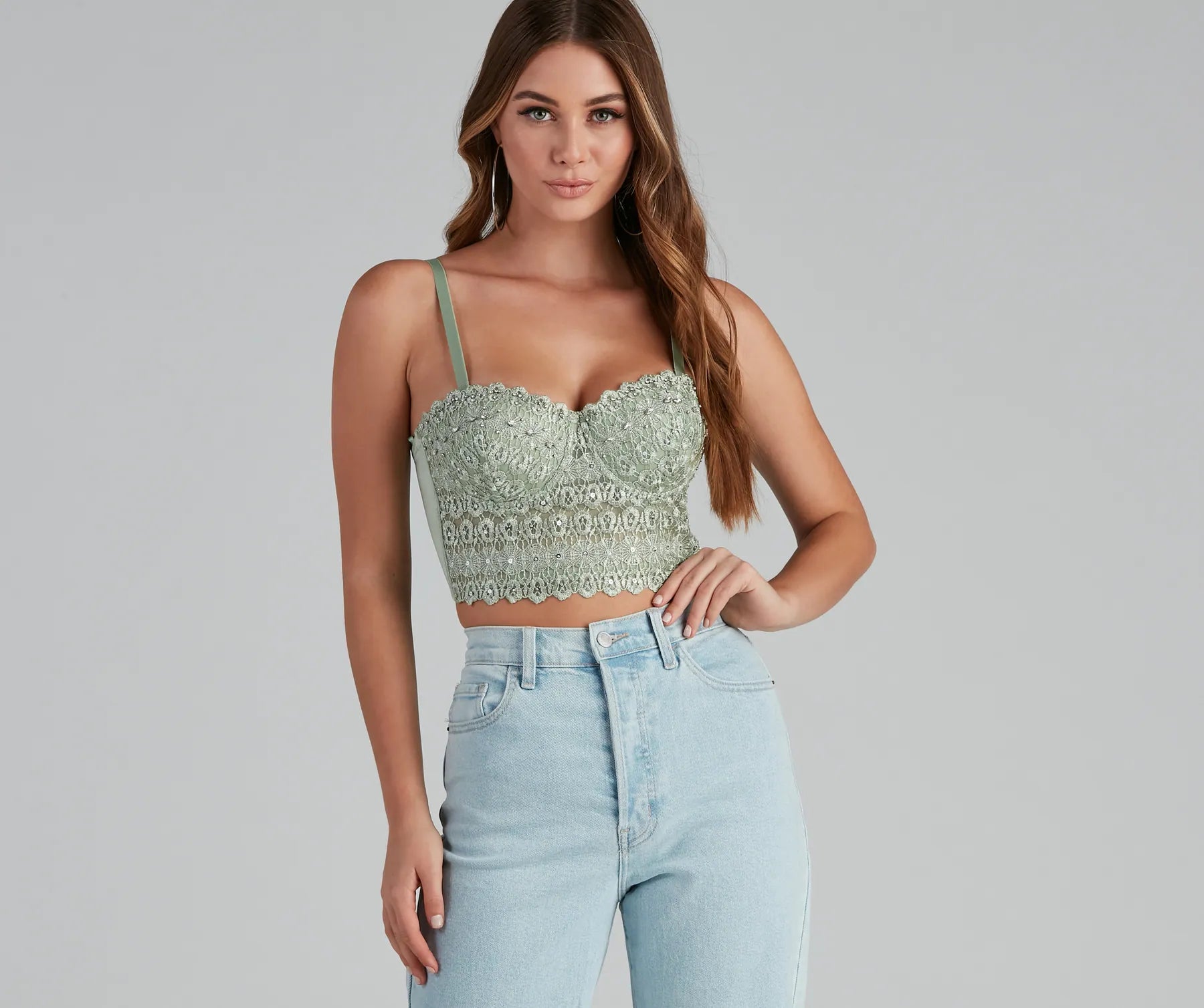 Ultimate Glam Lace Bustier Top