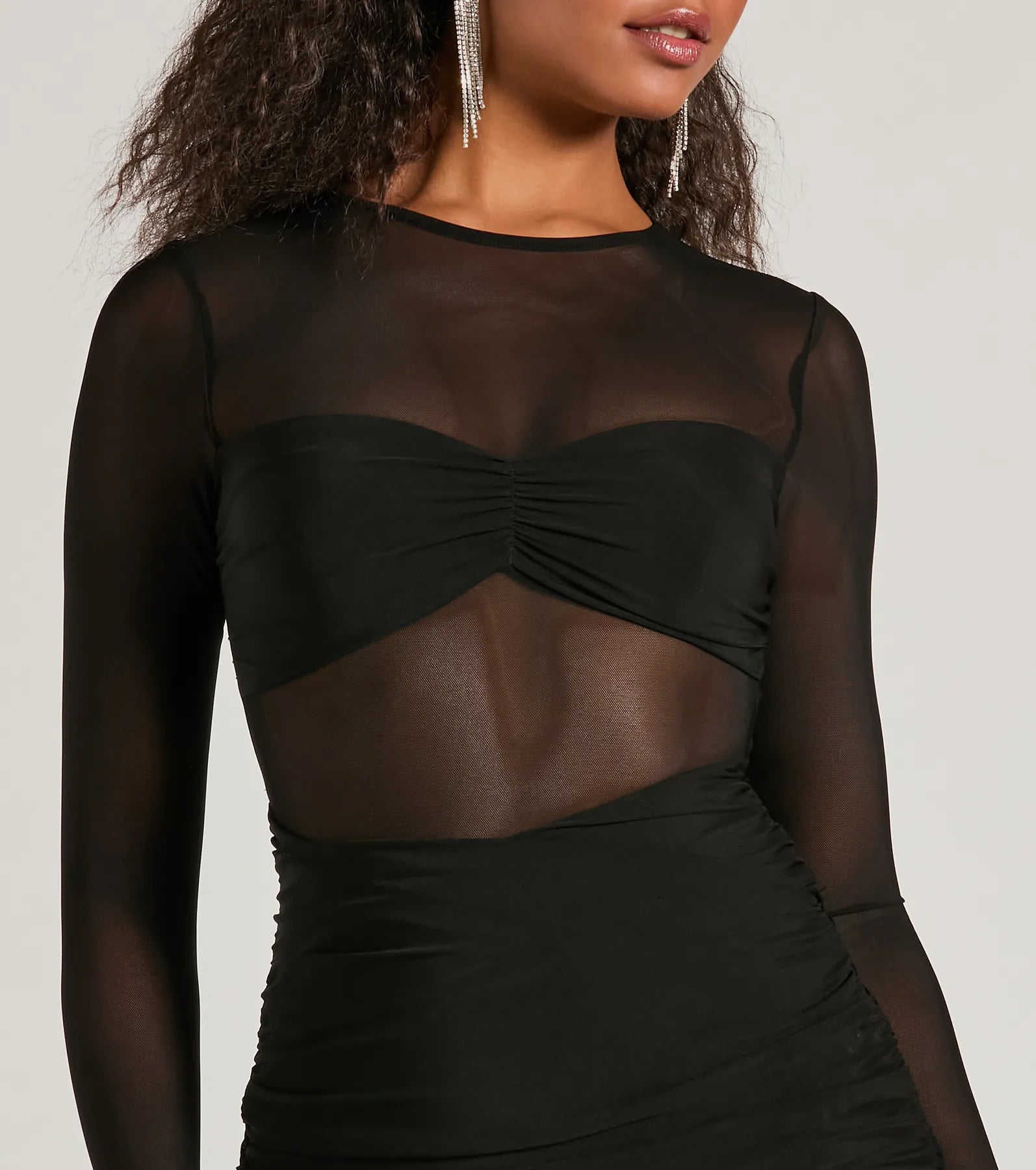 Ultimate VIP Sheer Mesh Bodycon Dress - Chic & Sexy