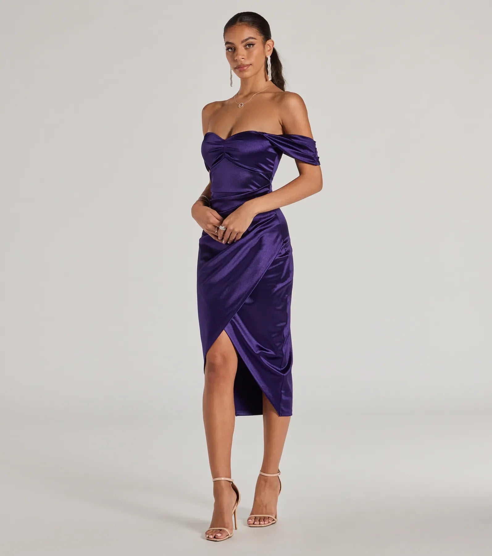 Premium Gaia Satin Wrap Dress - Ultimate Evening Style