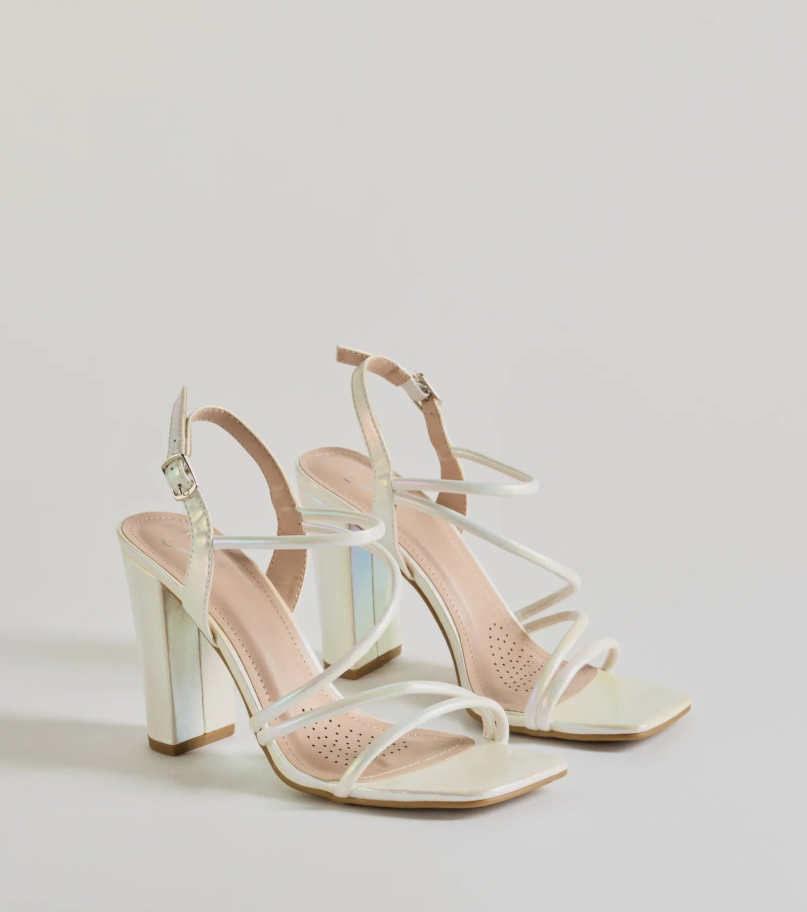 Ultimate Glamour: Iridescent Strappy Block Heels for Every Occasion