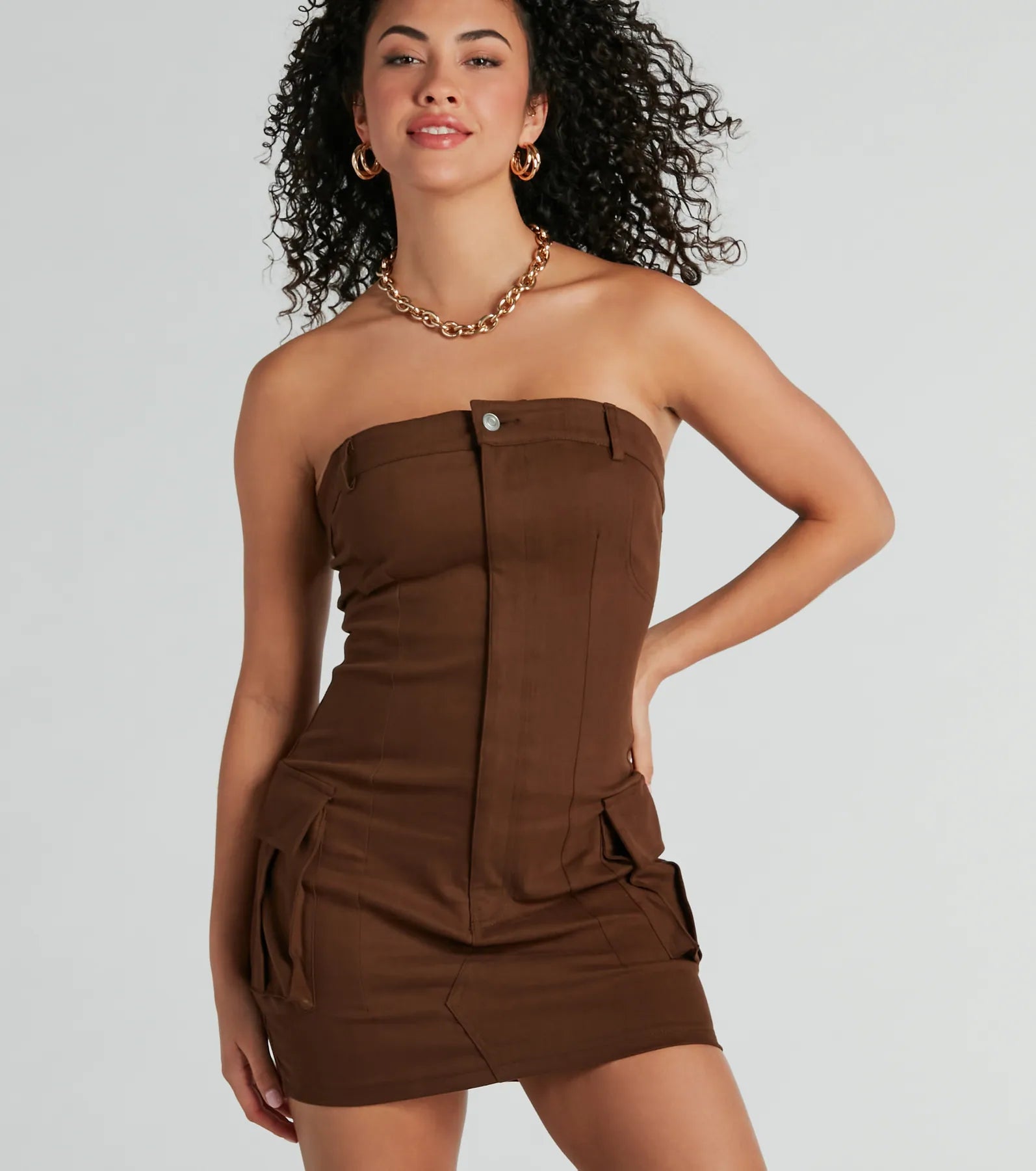 Ultimate Strapless Cargo Mini Dress - City Chic Edition