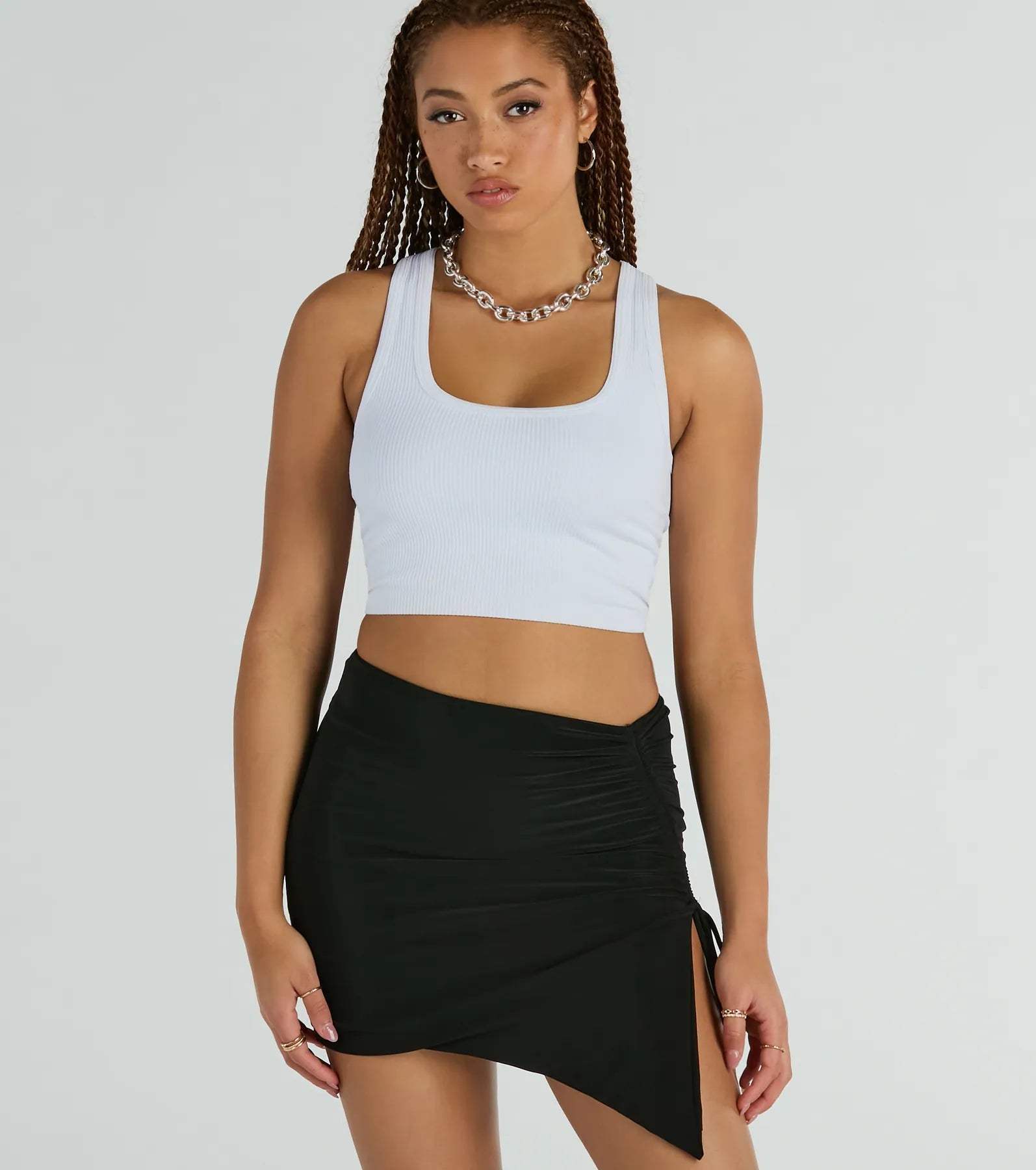 Premium Ruched Asymmetrical Mini Skirt - Ultimate Style Upgrade