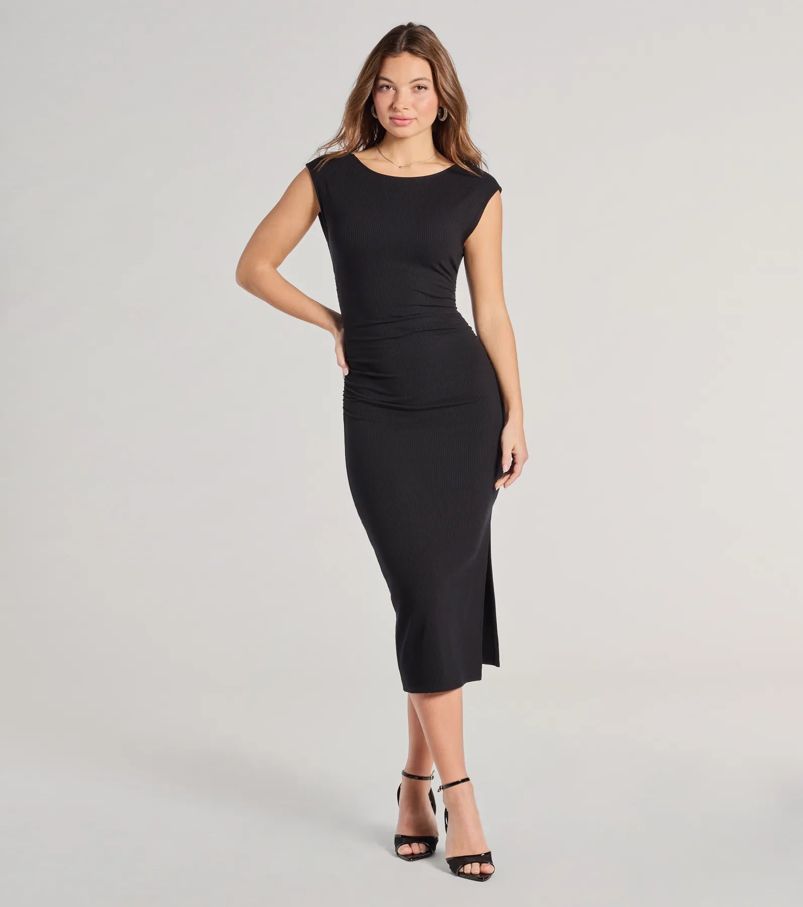 Ultimate Open Back Bodycon Midi Dress - Premium Curve-Hugging Design