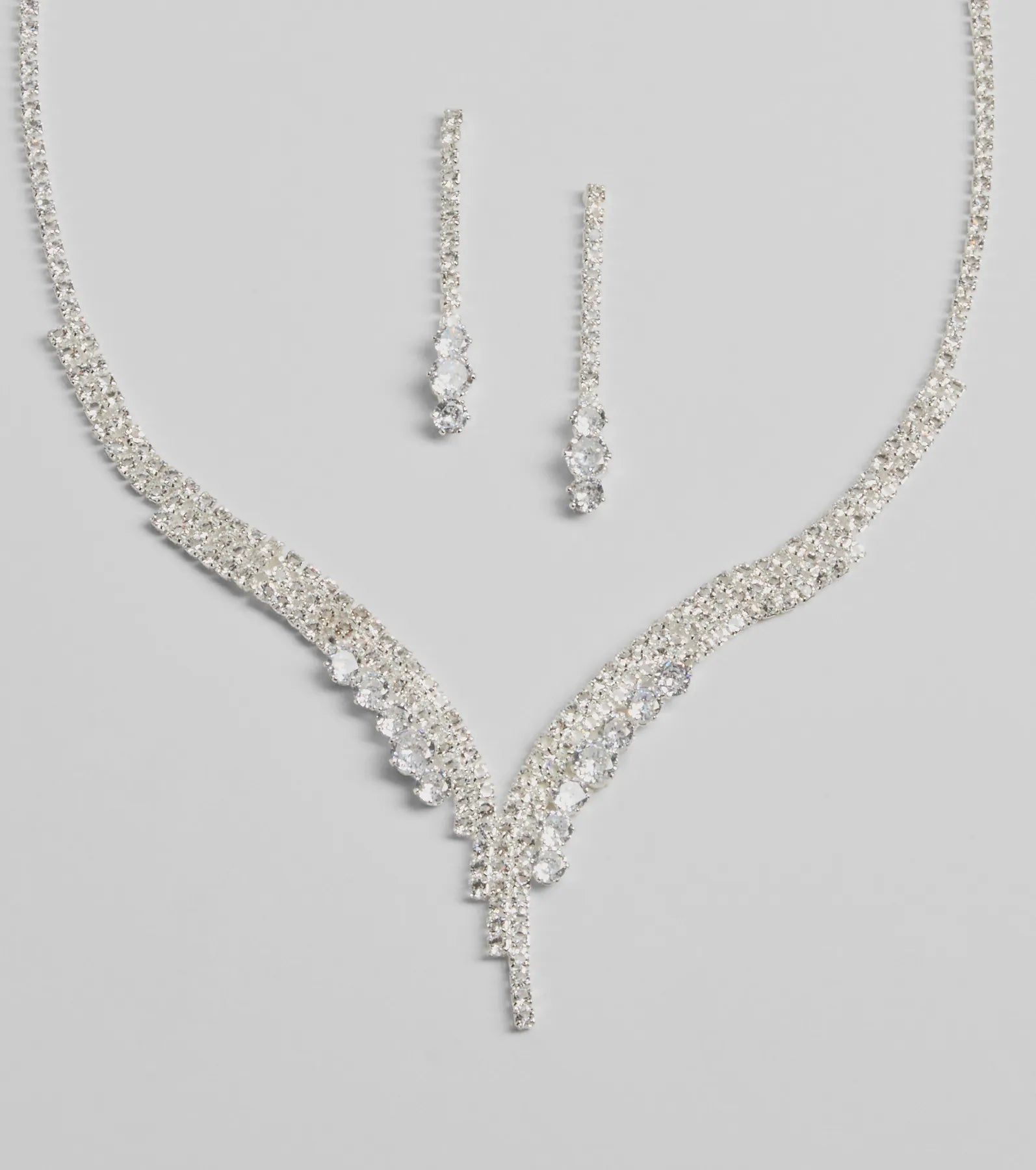 Ultimate Glamour Rhinestone Necklace & Earrings Set