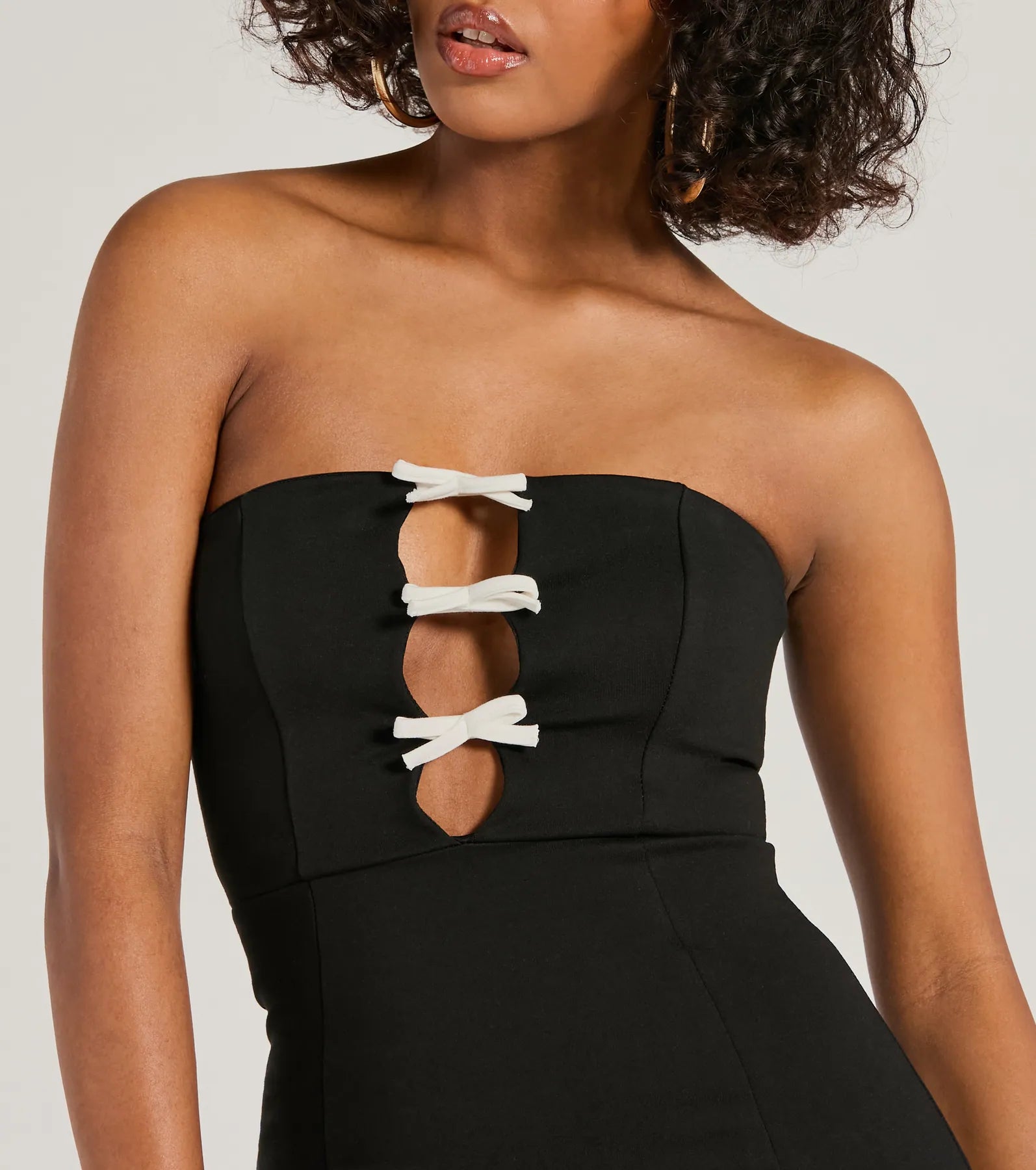 Ultimate Strapless Bow Ponte Mini Dress - Perfect for Day to Night