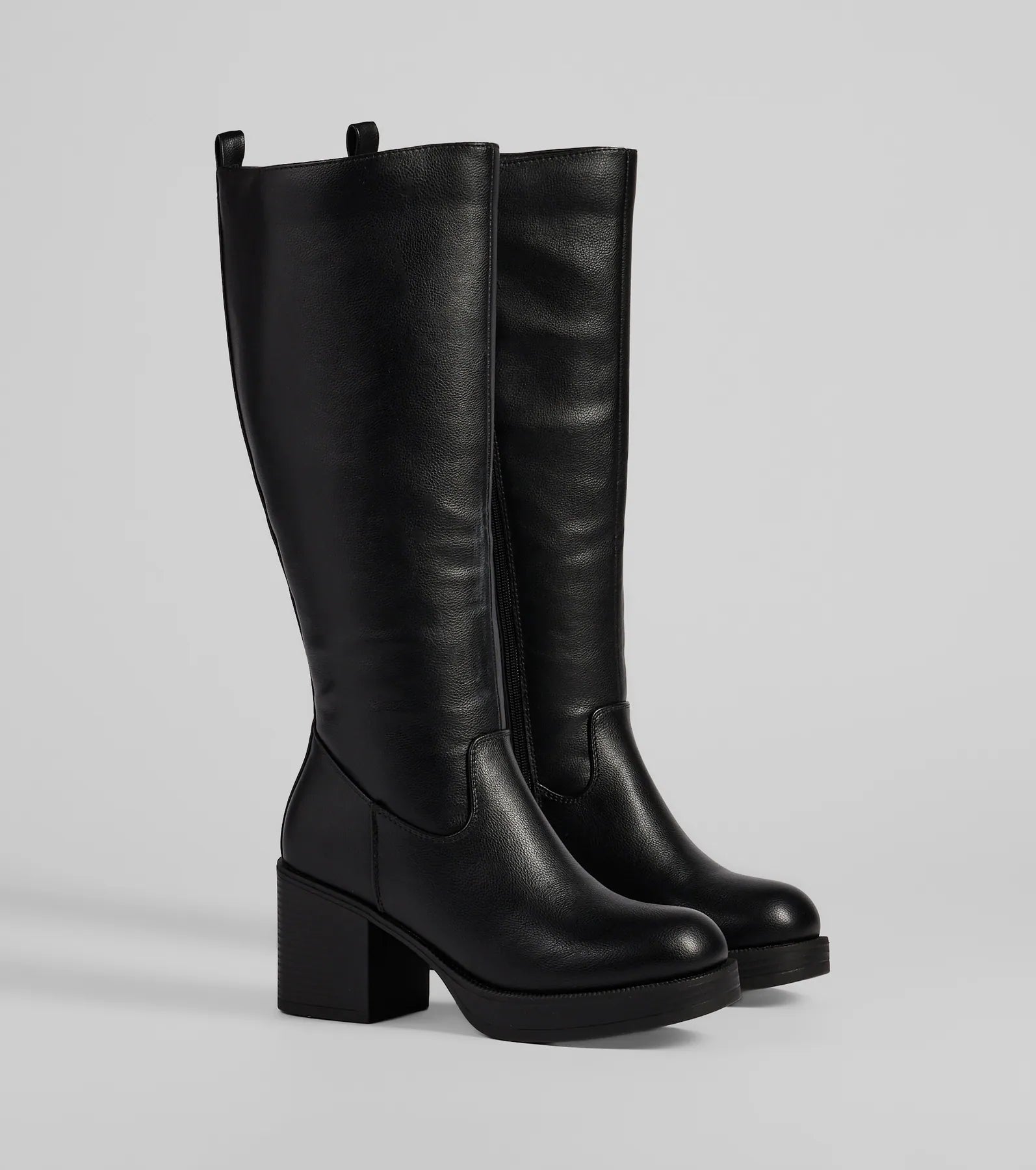 Ultimate Edgy Chic Moto Boots - Under-The-Knee Platform Style