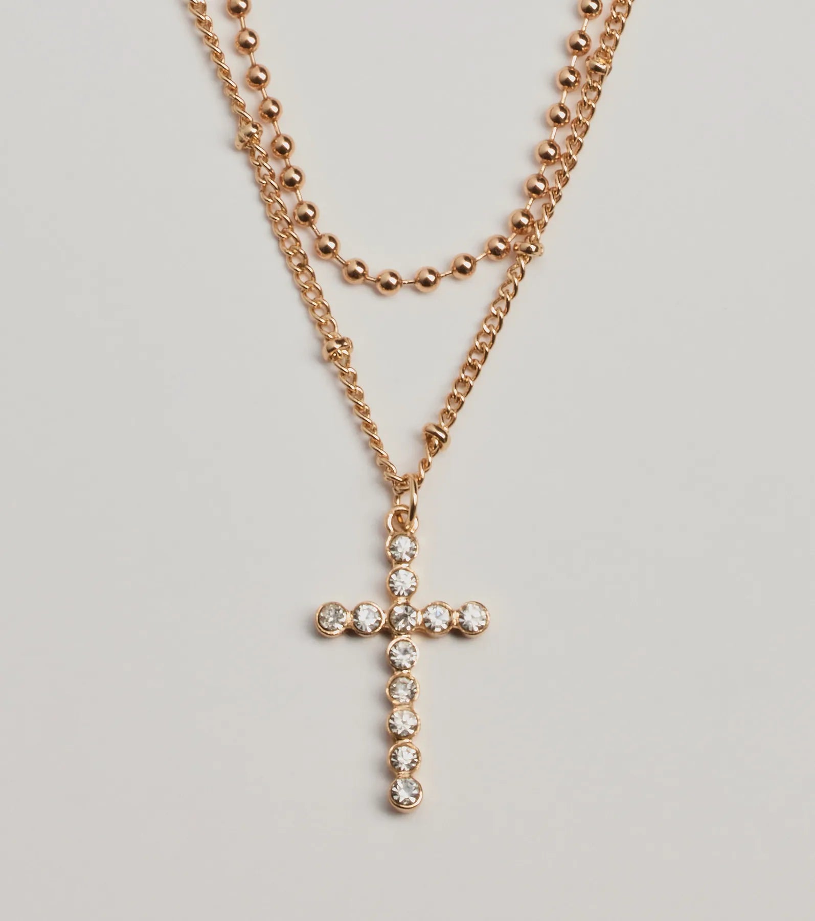 Ultimate Joyful Glam Rhinestone Cross Necklace