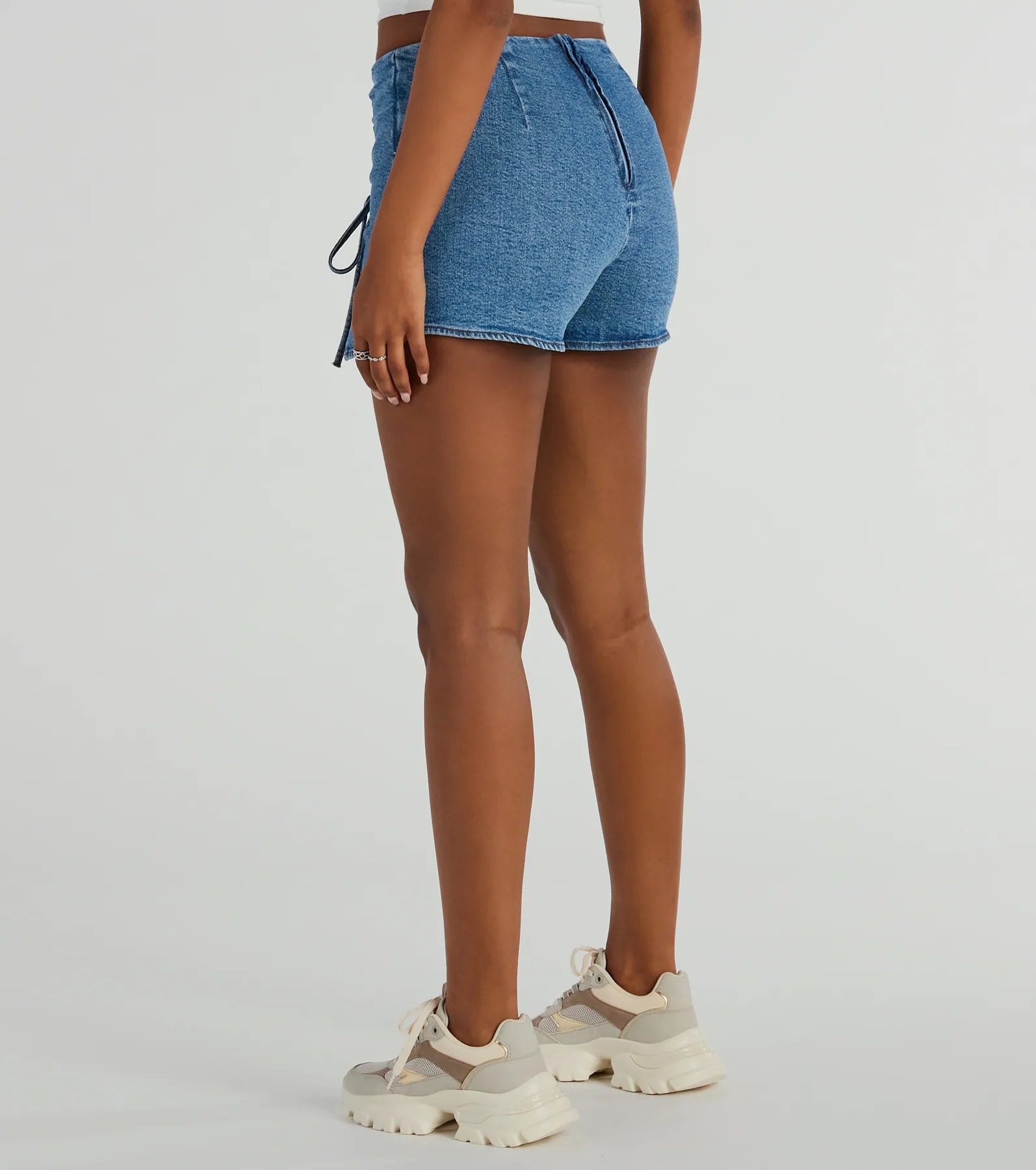 Ultimate Summer Staple: Mid-Rise Lace-Up Denim Skort