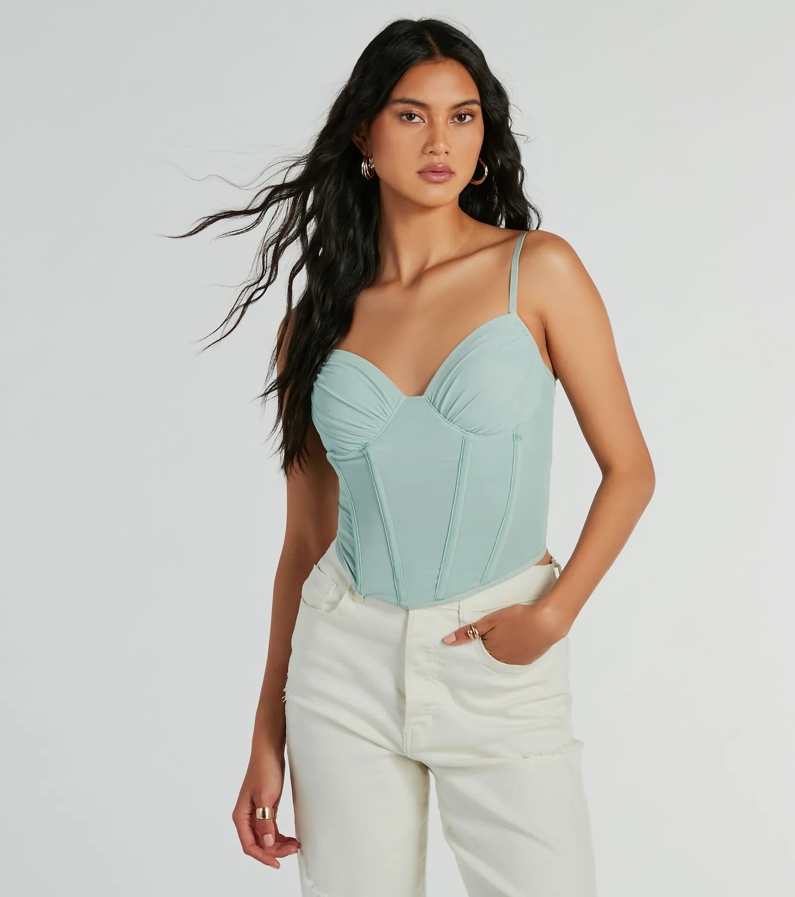 Ultimate Sultry Mesh Cropped Bustier Top