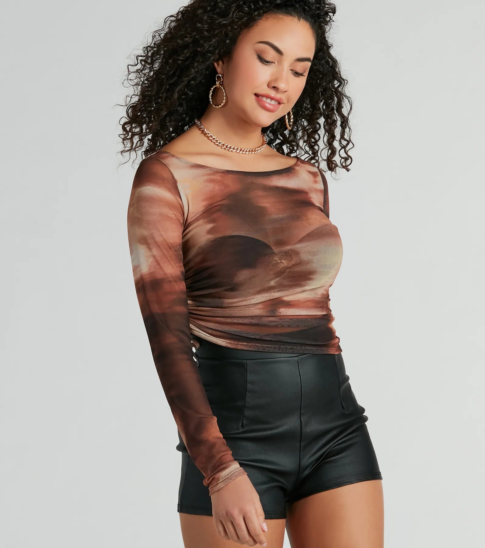 Ultimate Chic Vision Abstract Mesh Top